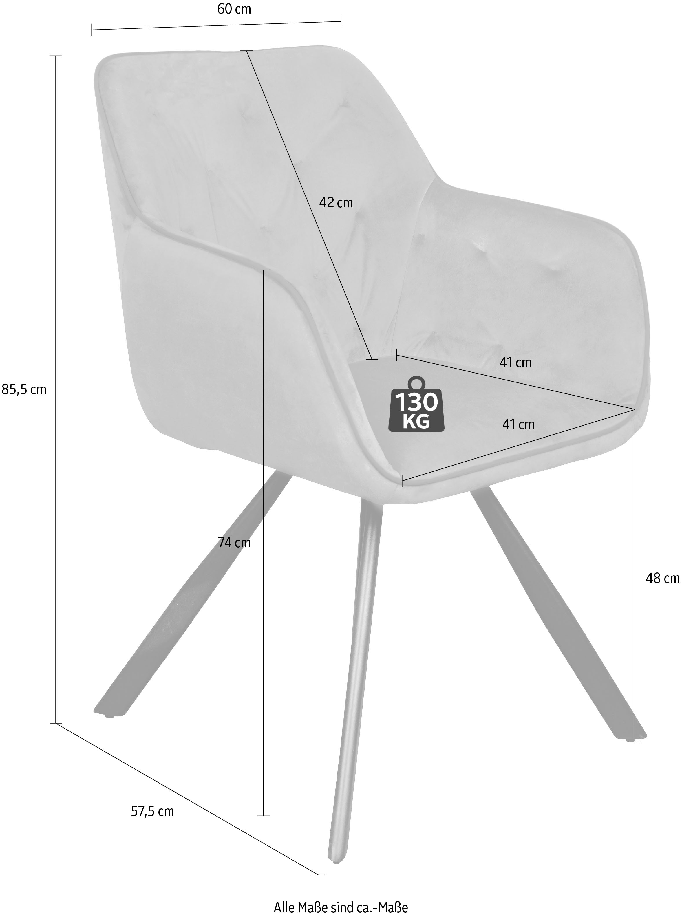Kayoom Polsterstuhl »Stuhl Eann 125, Stuhl im Retro-Design, edles Design«, 1 St., stilvoll, pflegeleicht, samtweicher Stoffbezug, edles Design