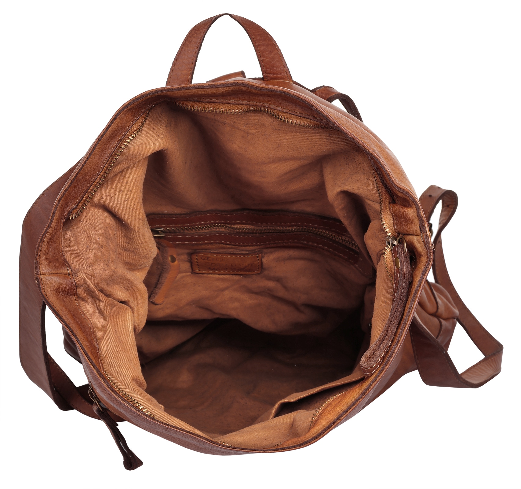 forty° Tagesrucksack, echt Leder, Made in Italy