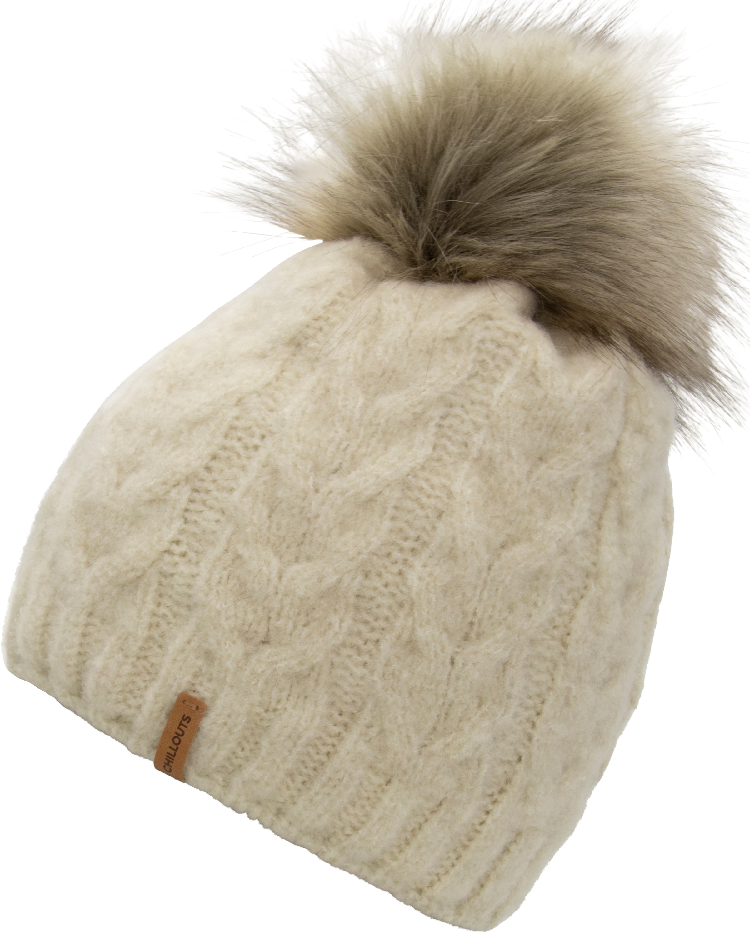 chillouts, Damen, Bommelmütze »Flora Hat« mit abnehmbarem Kunstfell-Pompon, in Europa gefertigt, natural, natural, Bommelmütze von Chillouts