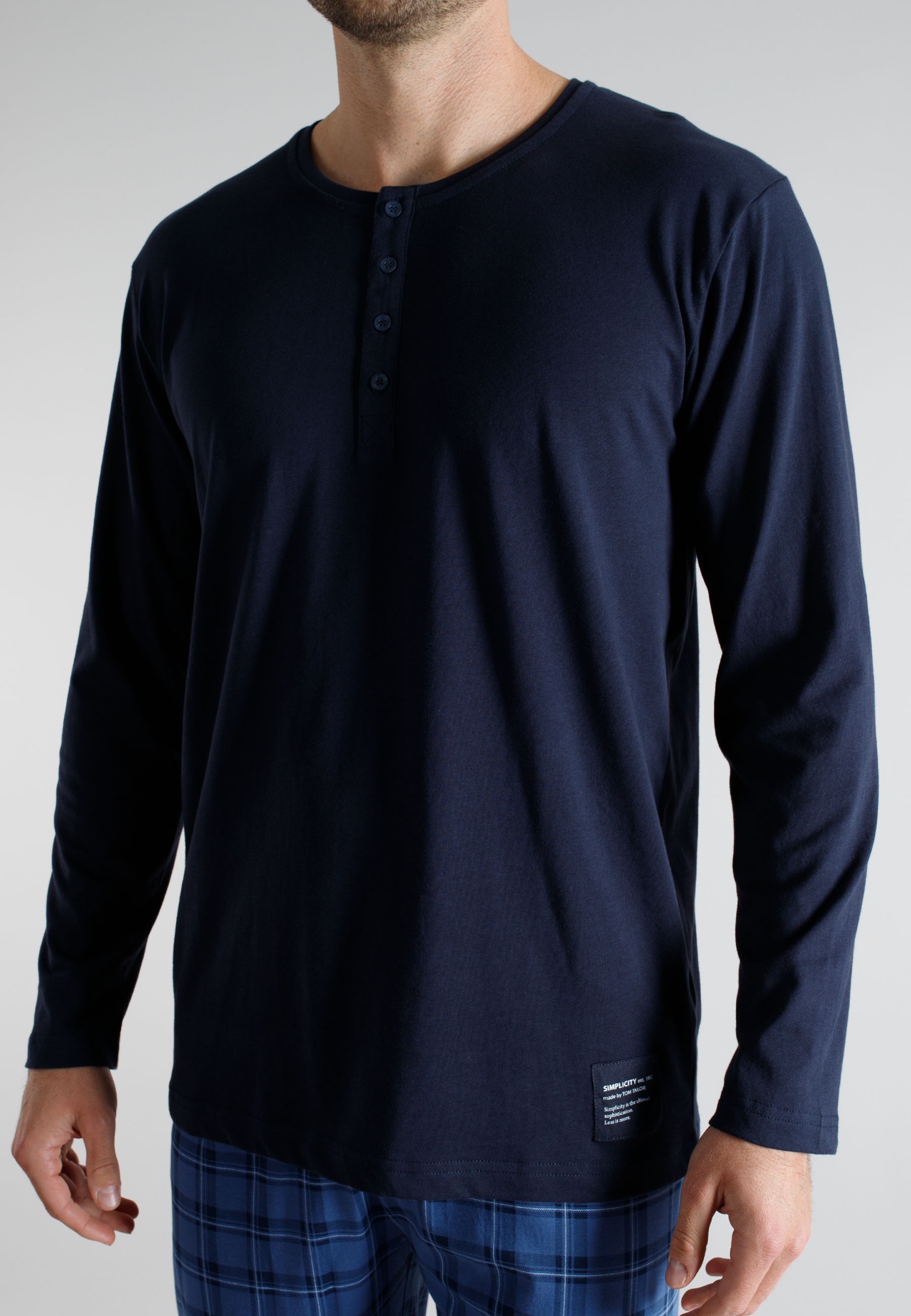 TOM TAILOR Pyjama aus Baumwolle, Single Jersey Material, verschiedene Größen