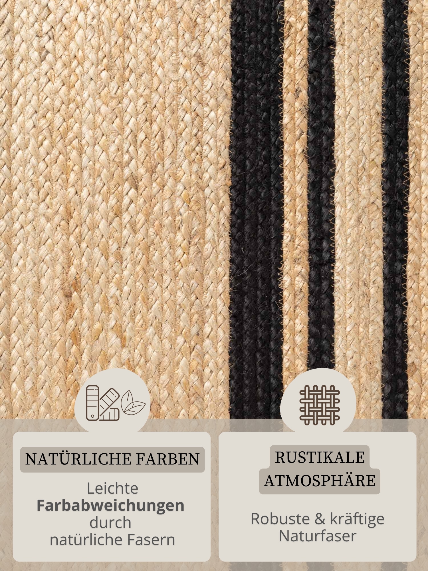 HANSE Home Teppich »Jutta Juteteppich« rechteckig 7 mm Höhe Handgewebt, Jute Naturteppich, Boho, Wohnzimmer, Schlafzimmer