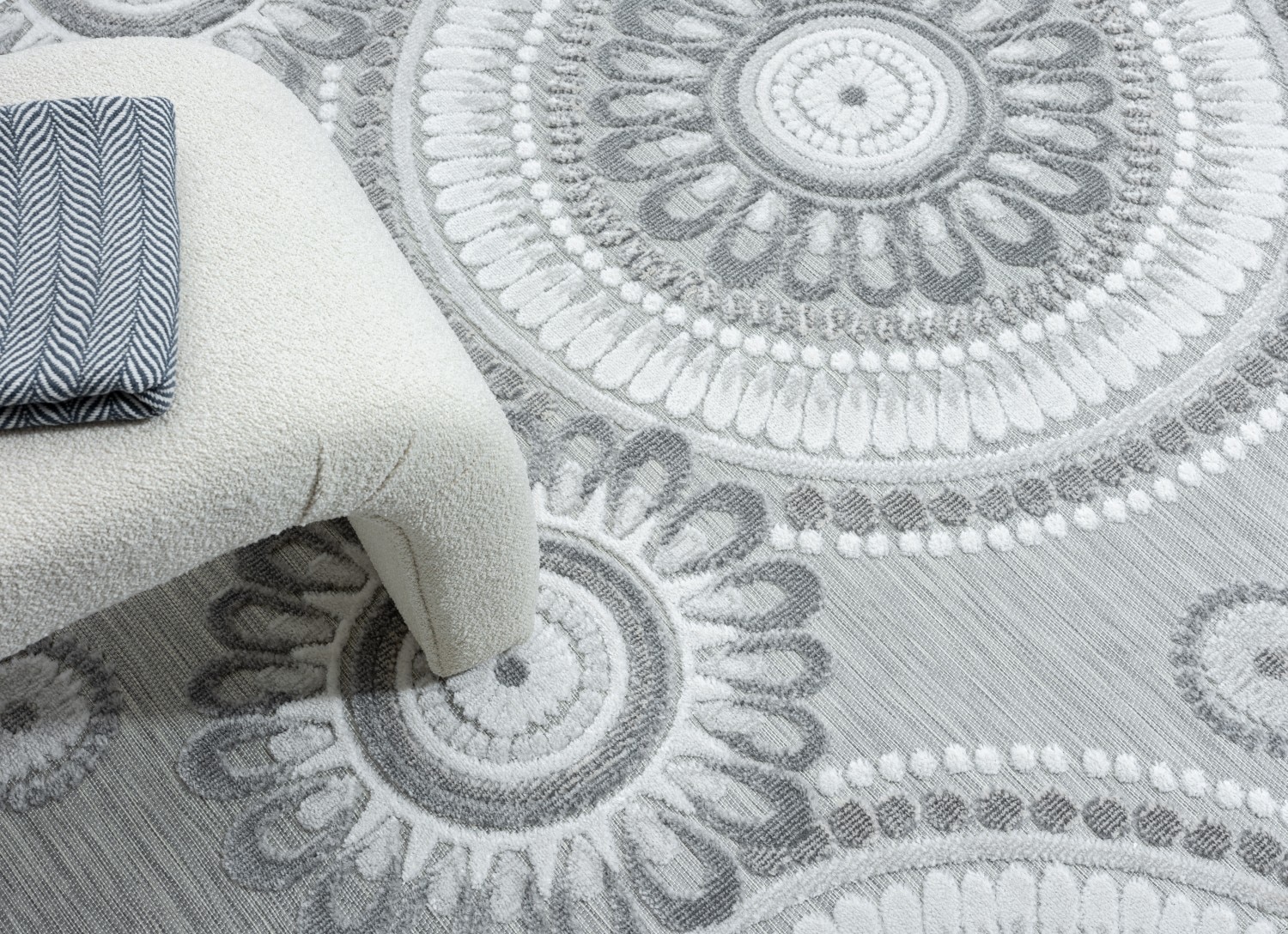 Myflair Möbel & Accessoires Teppich »Loop Lagerräumung«, rechteckig, 8 mm Höhe, modernes Design, Hoch-Tief Effekt, Outdoor geeignet, Balkon, Terrasse