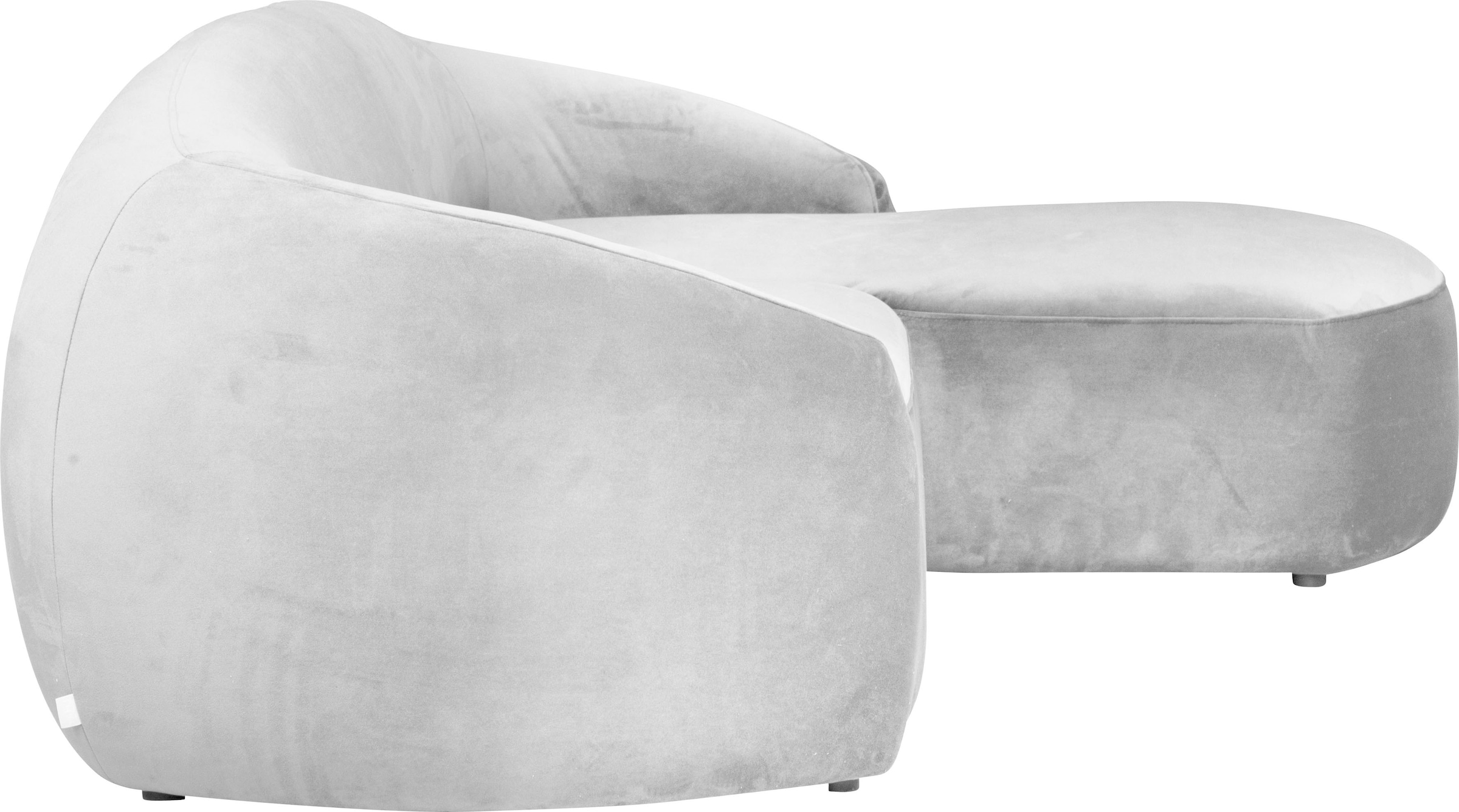 LeGer Home by Lena Gercke Ecksofa »L-Form, Designersofa, organische Form, Maße B/T/H: 255/170/81 cm«, mit Wellenunterfederung, auch in Bouclé, Recamiere rechts/links