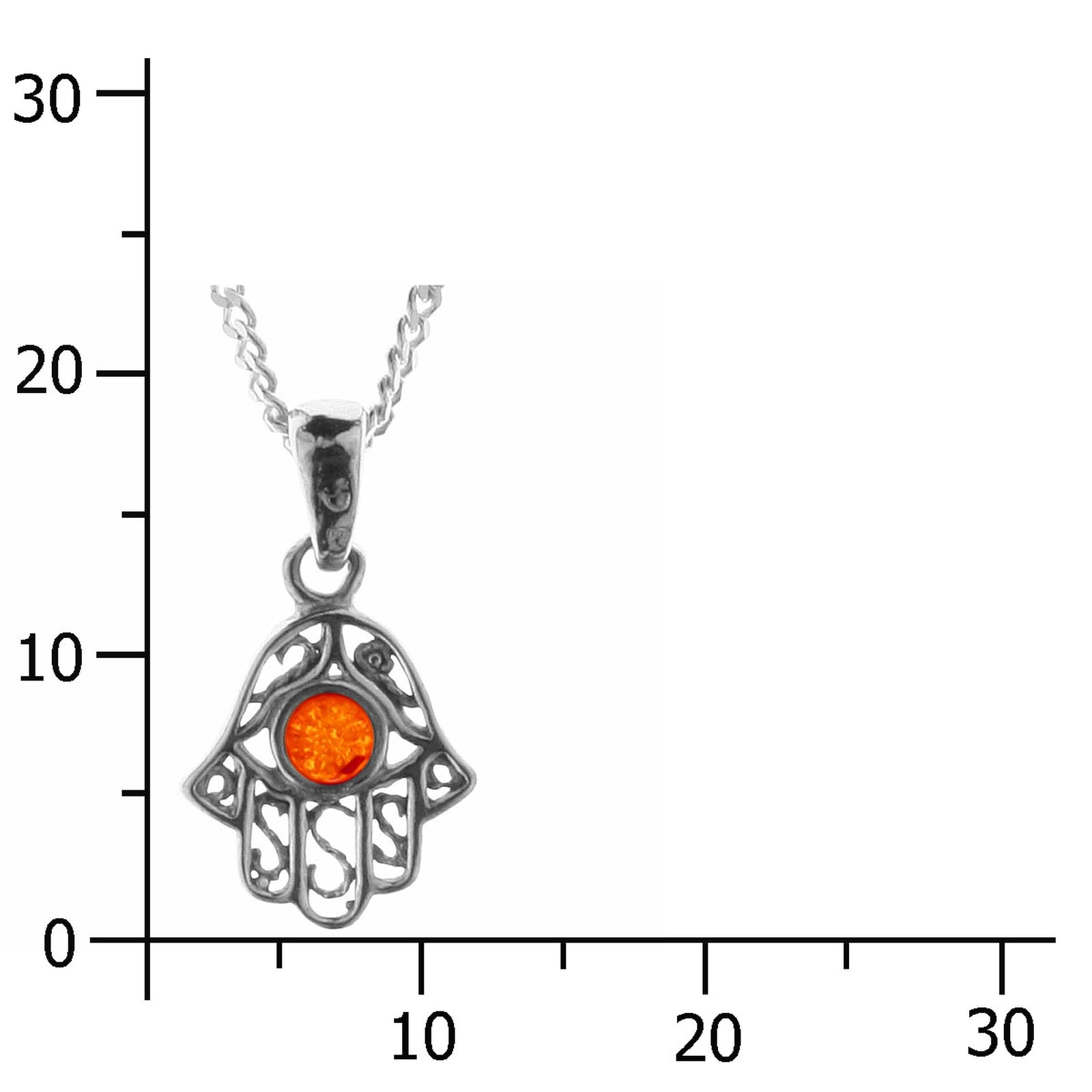 OSTSEE-SCHMUCK Kette mit Anhänger »- kleine Hand - Silber 925/000 - Bernstein«