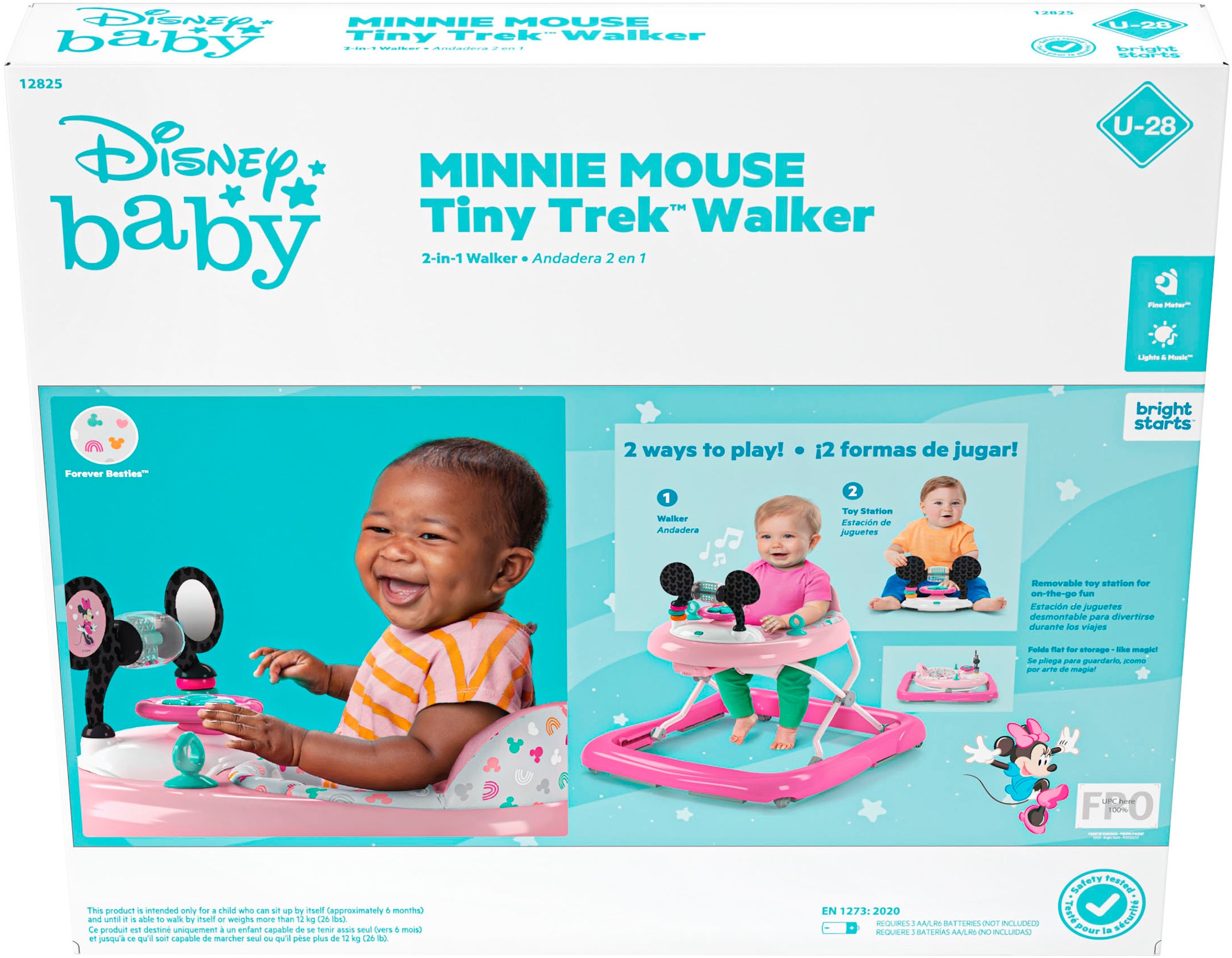 Bright Starts Lauflernhilfe »MINNIE MOUSE Tiny Trek™ Walker, Forever Besties™, 2-in-1 Walker«, mit Licht und Sound