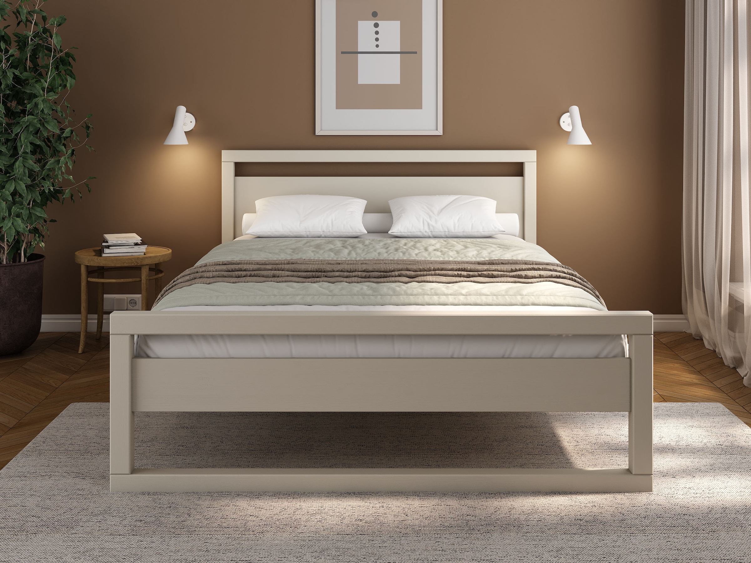 OTTO home Massivholzbett »Wellow , Kaschmir-Beige-Beige, Kiefer, inklusive Lattenrost« nordisch-modern, bis 180 kg belastbar, FSC® & Made in Europe