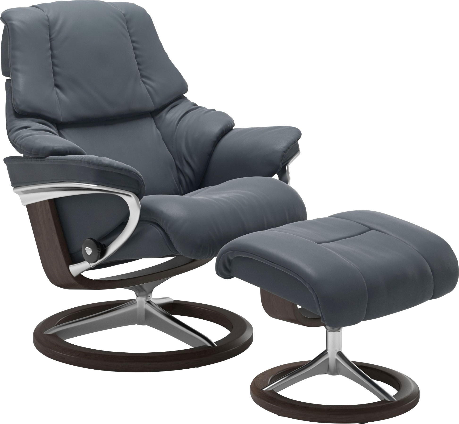 Stressless® Relaxsessel »Reno« Set, Relaxsessel mit Hocker,  mit Hocker, mit Signature Base, Größe S, M & L, Gestell Wenge
