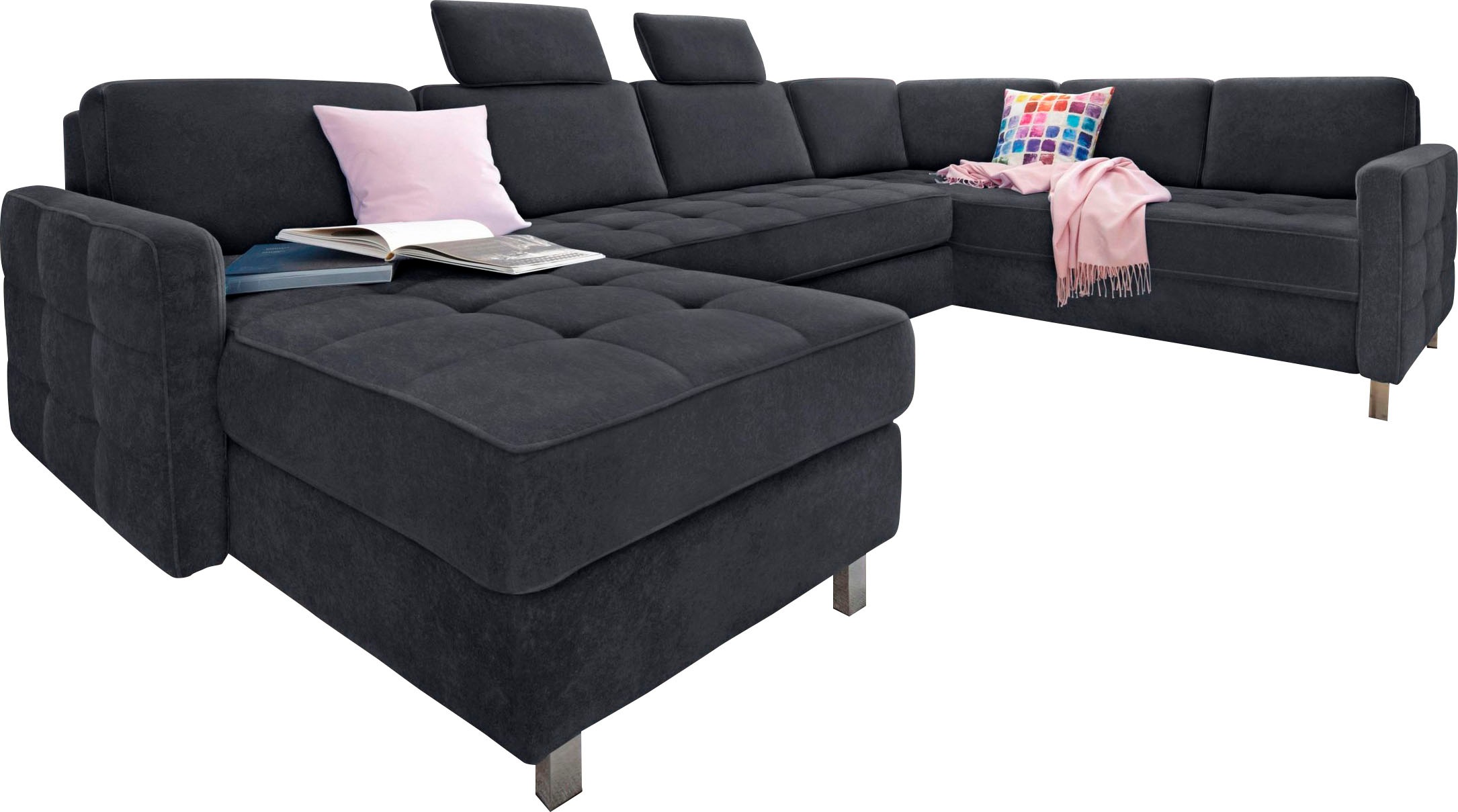 sit&more Wohnlandschaft Pablo U-Form, wahlweise mit Bettfunktion und Bettkasten