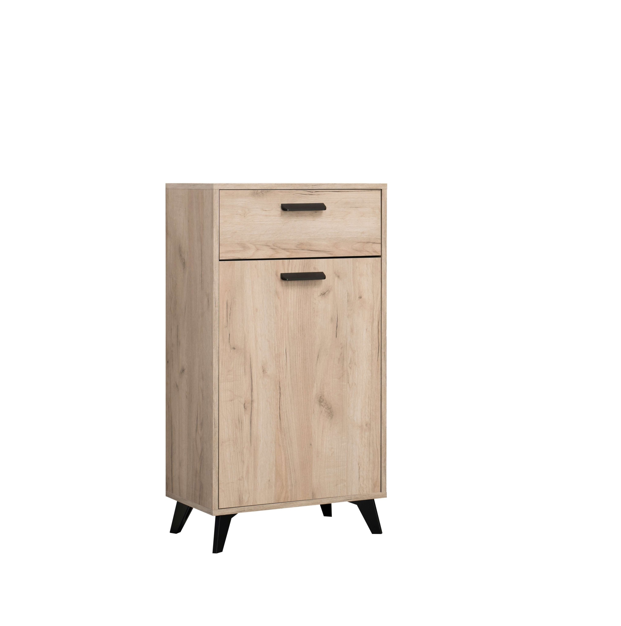 INOSIGN Schuhschrank »Umbria, Schuhkommode, Schuhregal, mit einer Schublade, Höhe 101 cm«, in Grau Eiche, mit einer Schublade, mit schwarzen Beinen