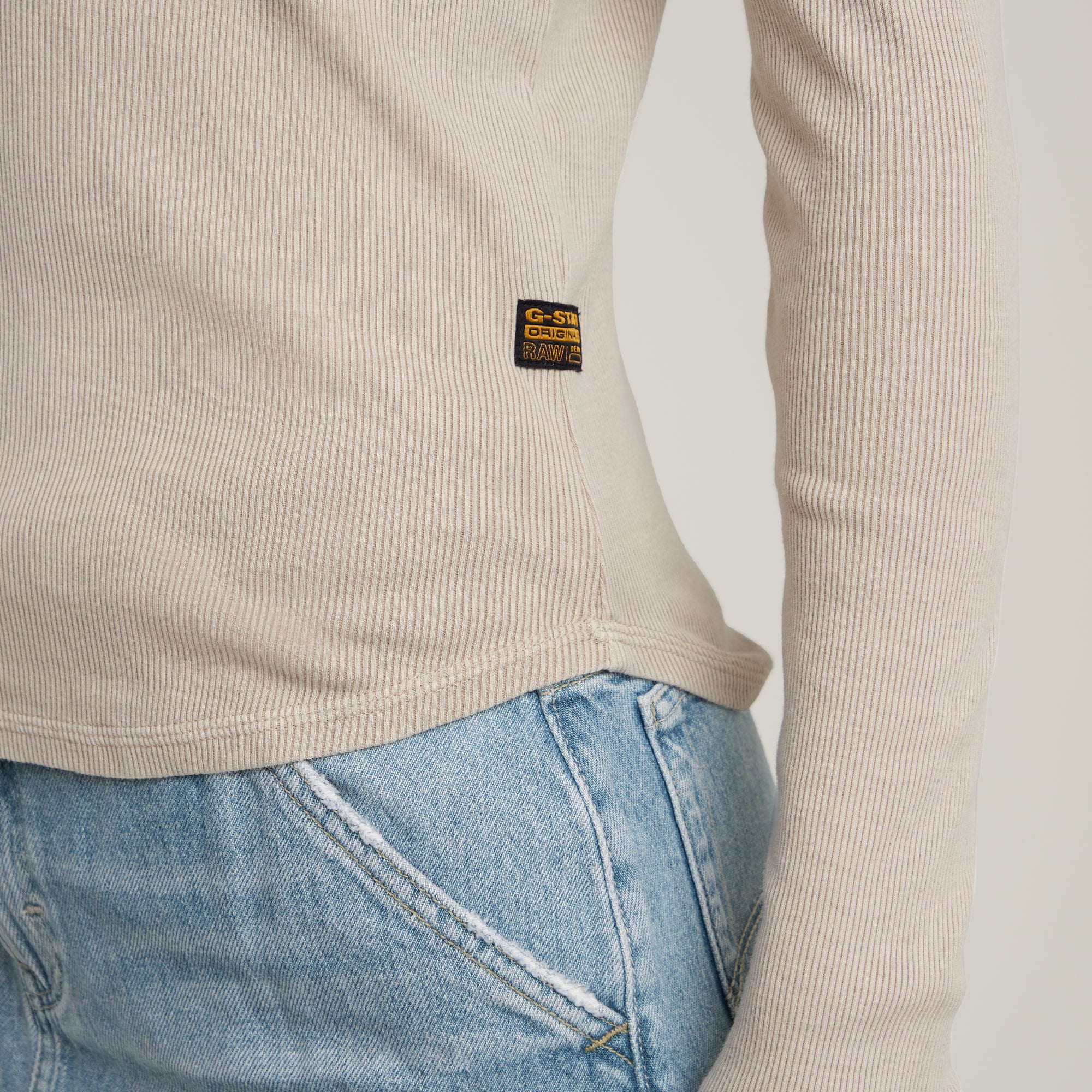 G-STAR Langarmshirt »Deep v slim«, mit Knopfverschluss