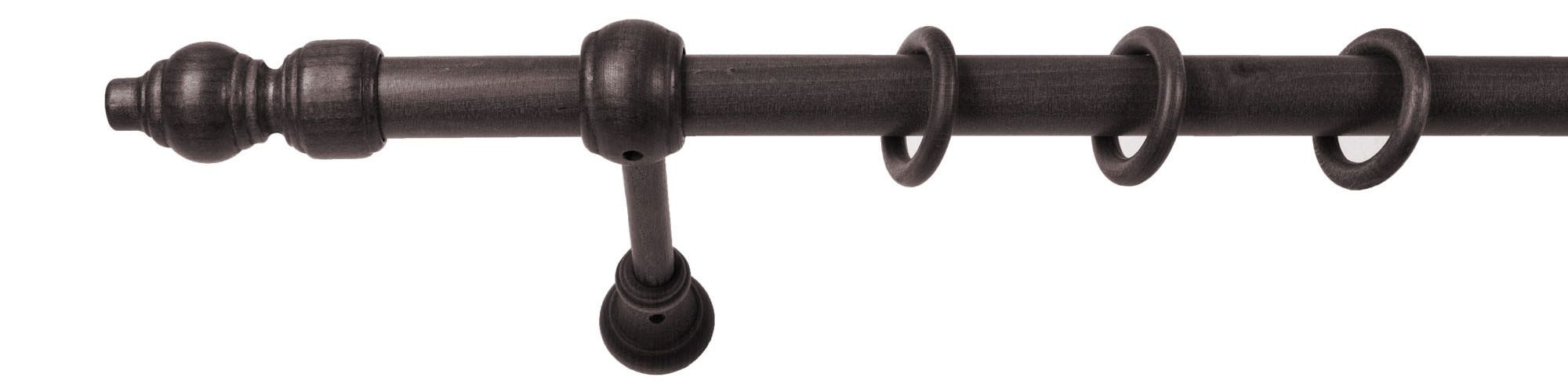 SN DECO GROUP Gardinenstange »Filigrano« 1 läufig-läufig Fixmaß 28 mm, Holz, verschiedene Längen und Farben, Komplettset