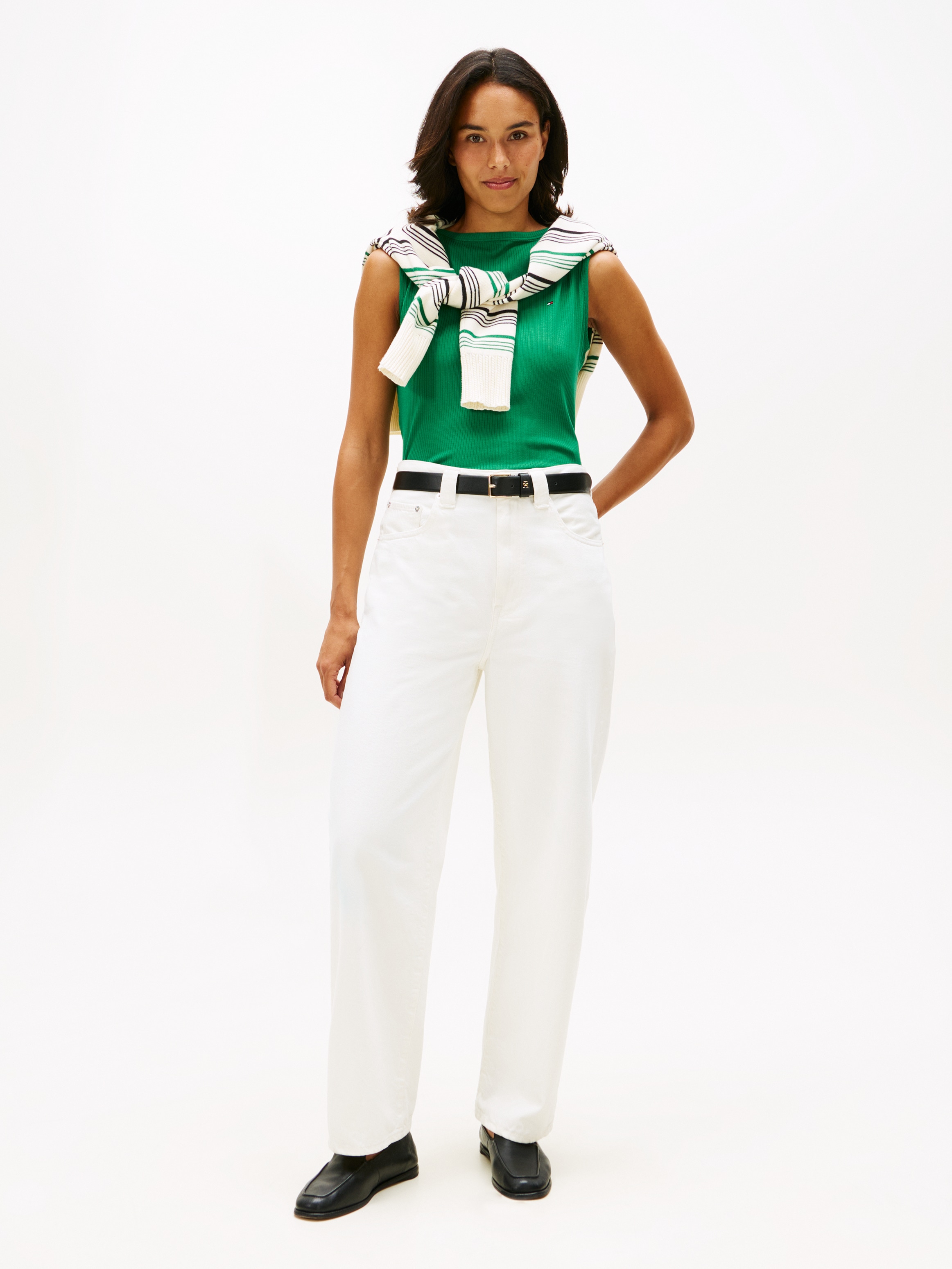 Tommy Hilfiger T-Shirt »SLIM 5X2 RIB BOAT-NK TANK« in gerippter Struktur