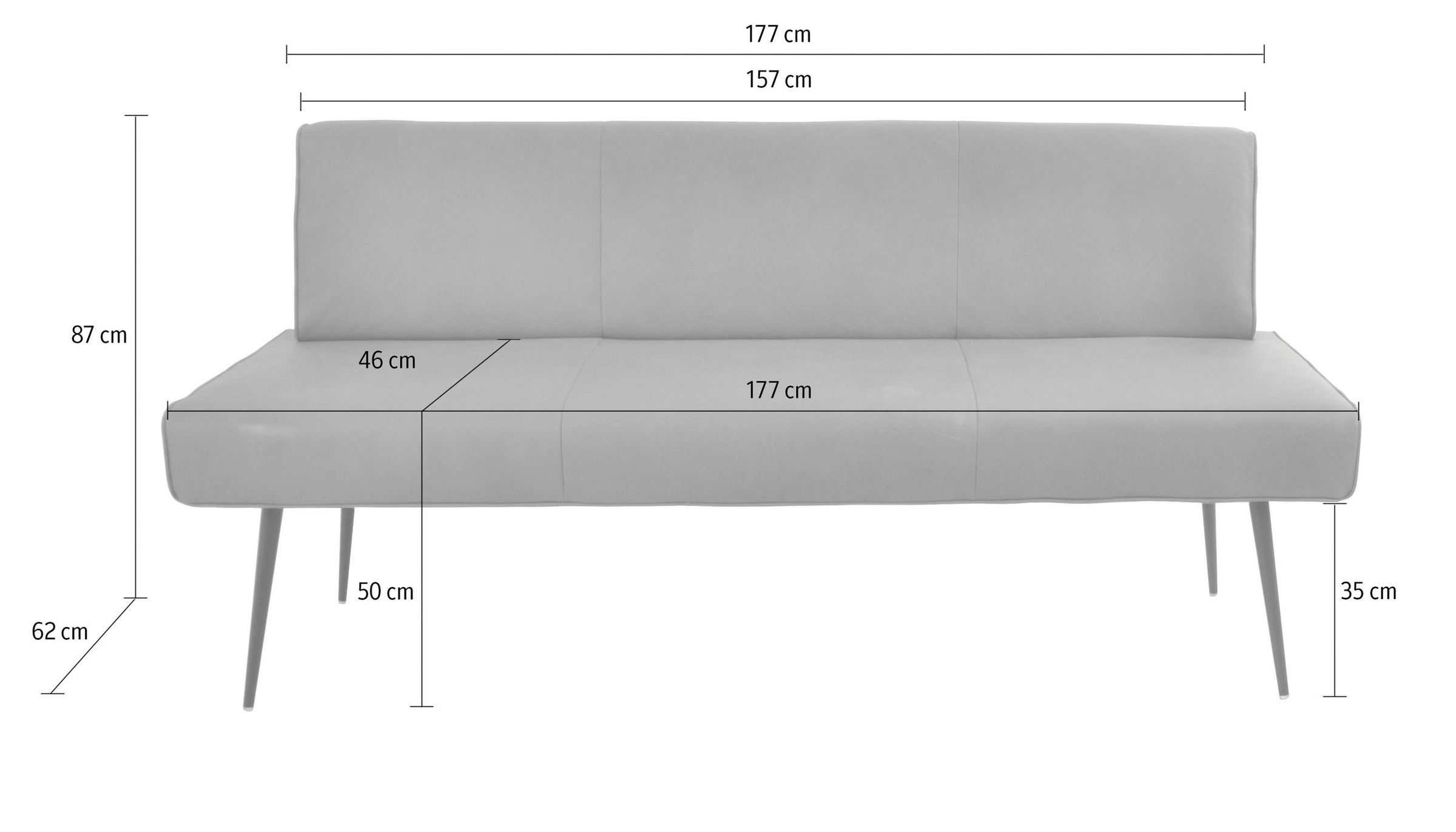 K+W Komfort & Wohnen Essgruppe »Giacomo I« Polsterbank, 2 Stühle und 2 Armlehnenstühle, 6 Stk. tlg. 2 Stühle und Bank, 2 Armlehnenstühle Stoff 775, Tisch 160 oder 180 cm