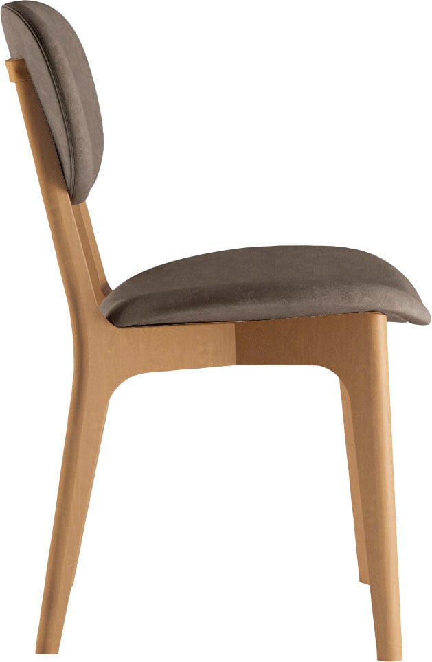 INOSIGN Stuhl »COZY Made in Italy«, (Set), 2 St., Microfaser, Gestell in Buche, Kirsch- oder Nussbaum, Massivholz, Design Stuhl
