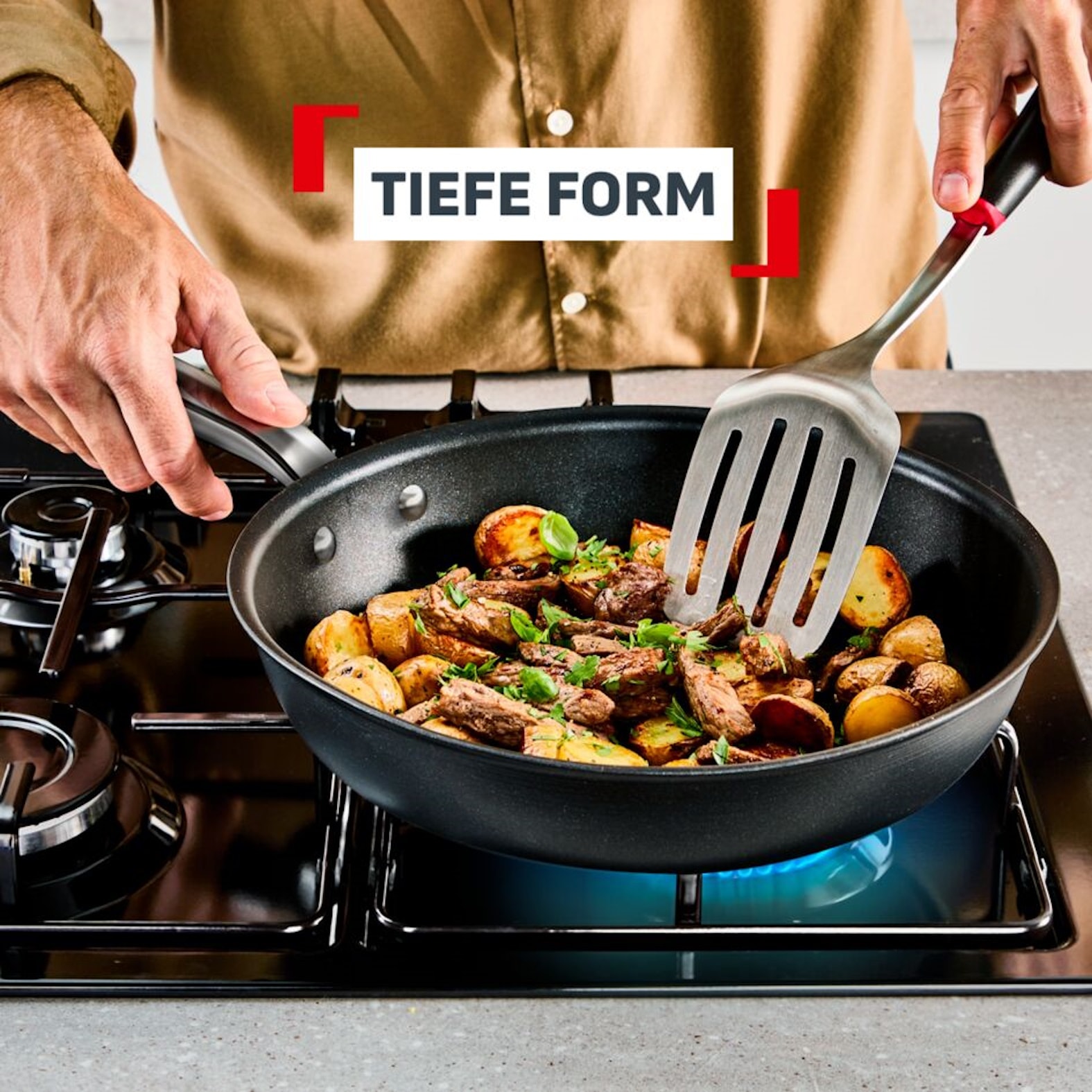 Tefal Pfannen-Set »Experience Unbreakable« Aluminium Set, 2x Bratpfanne 24/28 cm, 2 tlg. FusionCore Antihaftversiegelung, Induktion, Temperaturanzeiger