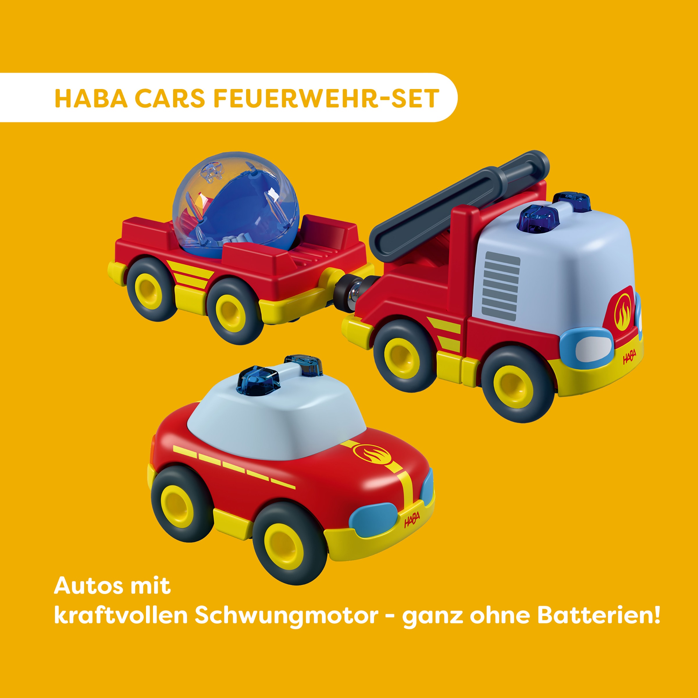 Haba Spielzeug-Feuerwehr »Fahrzeug-Set Feuerwehr«