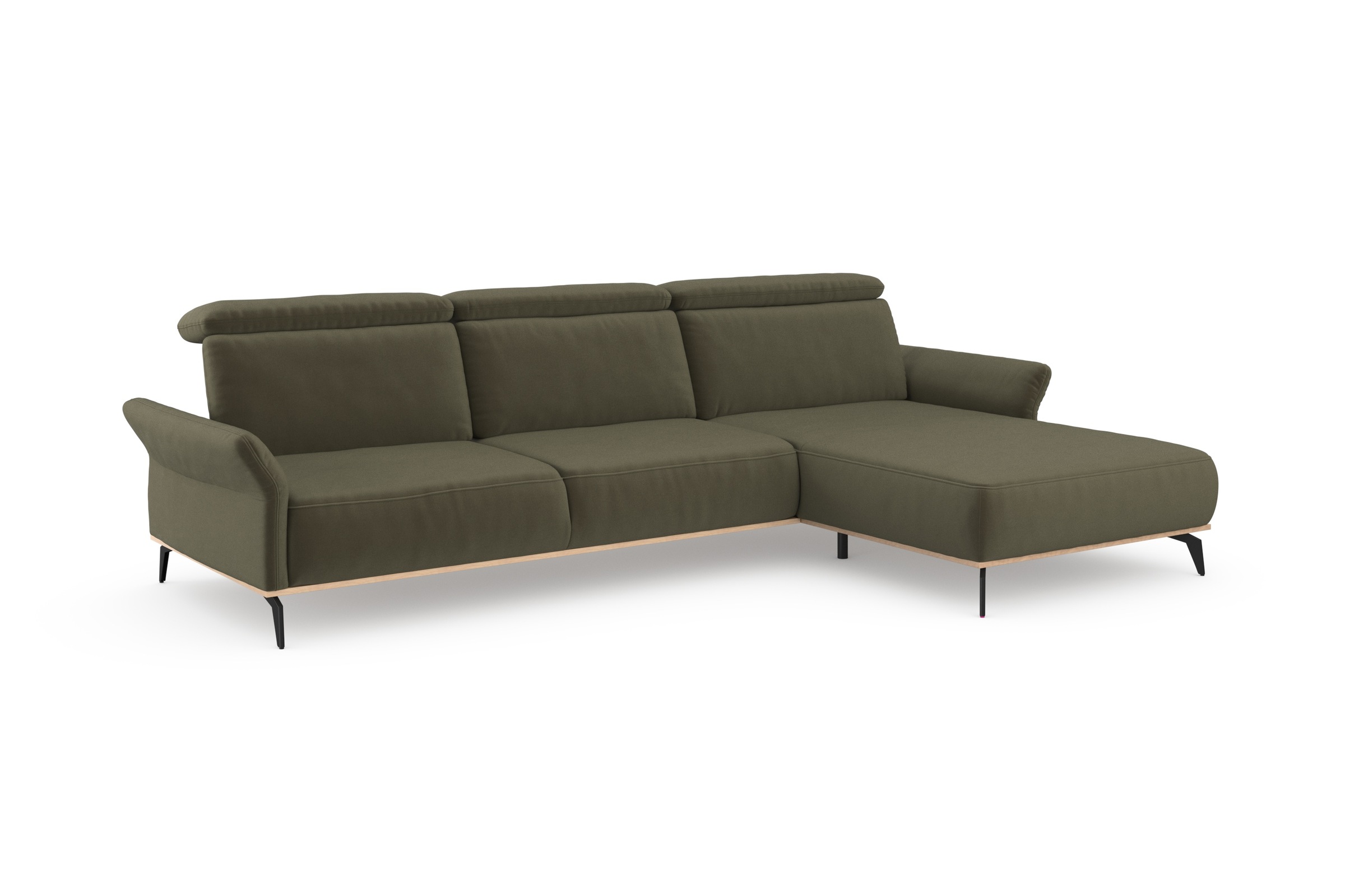 Home affaire Ecksofa »Fjord L-Form« massiv, wahlweise mit Armlehnfunktion, Kopf- Sitztiefenverstellung