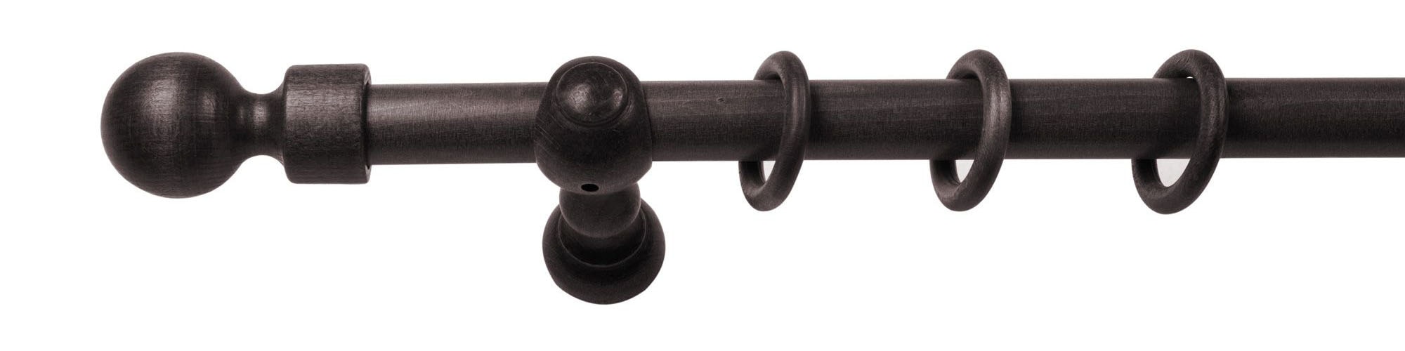 SN DECO GROUP Gardinenstange »Giro« 1 läufig-läufig Fixmaß 28 mm, Holz, verschiedenen Längen und Farbe, Komplettset