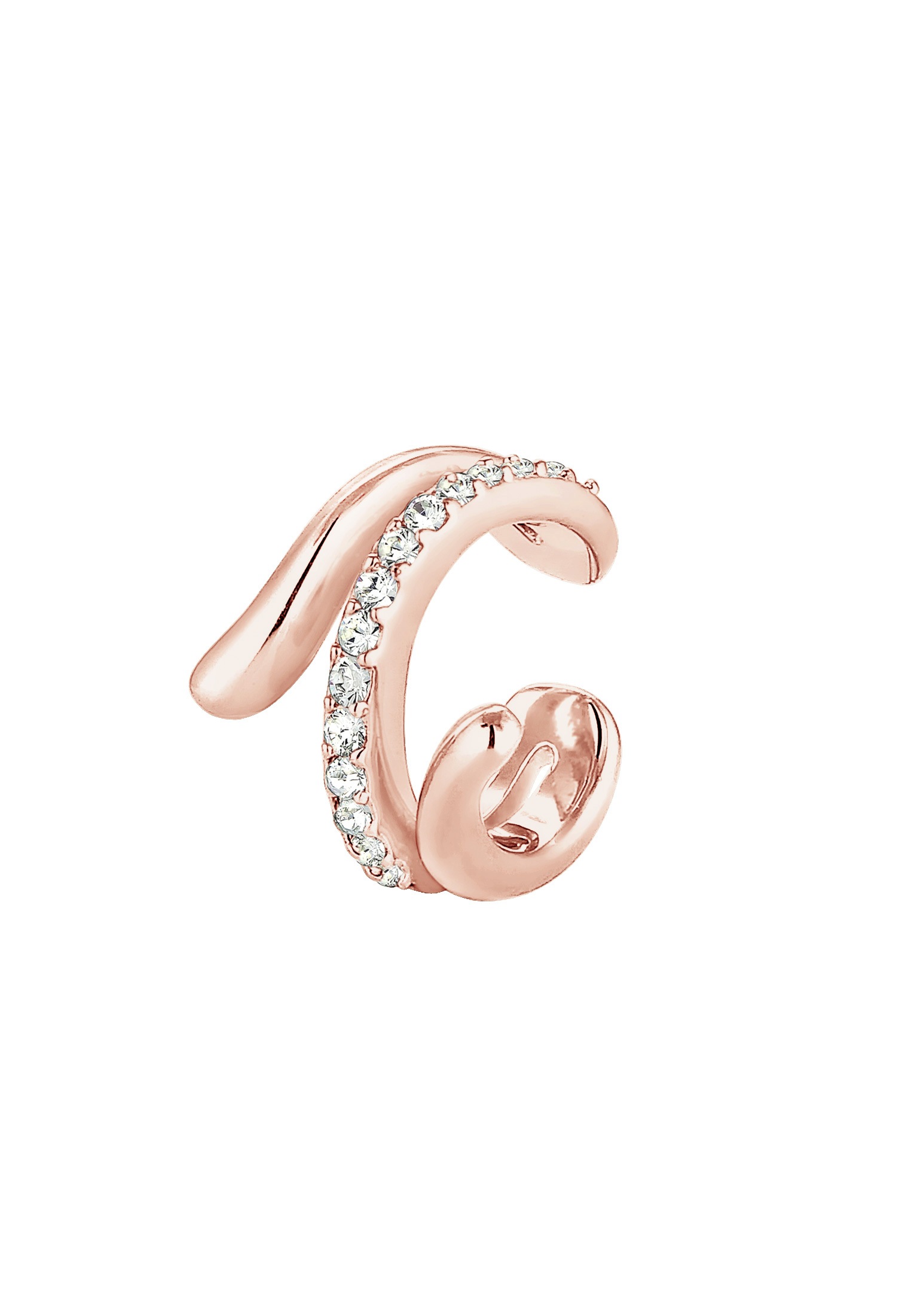 Elli Ohrklemme »Ohrringe Single Earcuff Twisted Kristalle Weiß 925 Sterling Silber«