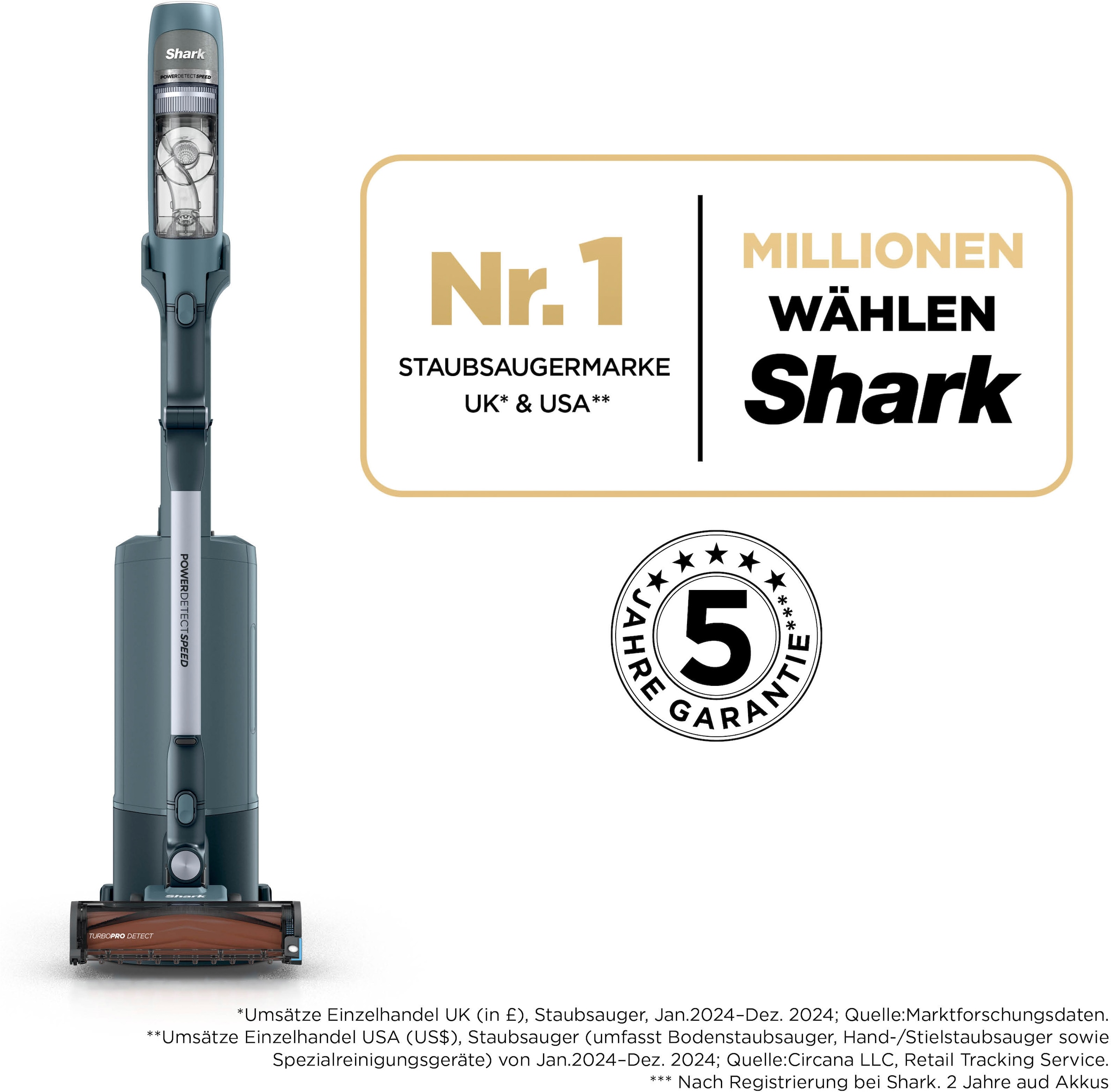 Shark Staubsauger-Akku »Shark PowerDetect Speed Luxe Collection Clean & Empty« 3.750 mAh 18,0 4 POWERDETECT-TECHNOLOGIEN, Selbstentleerende Ladestation:
