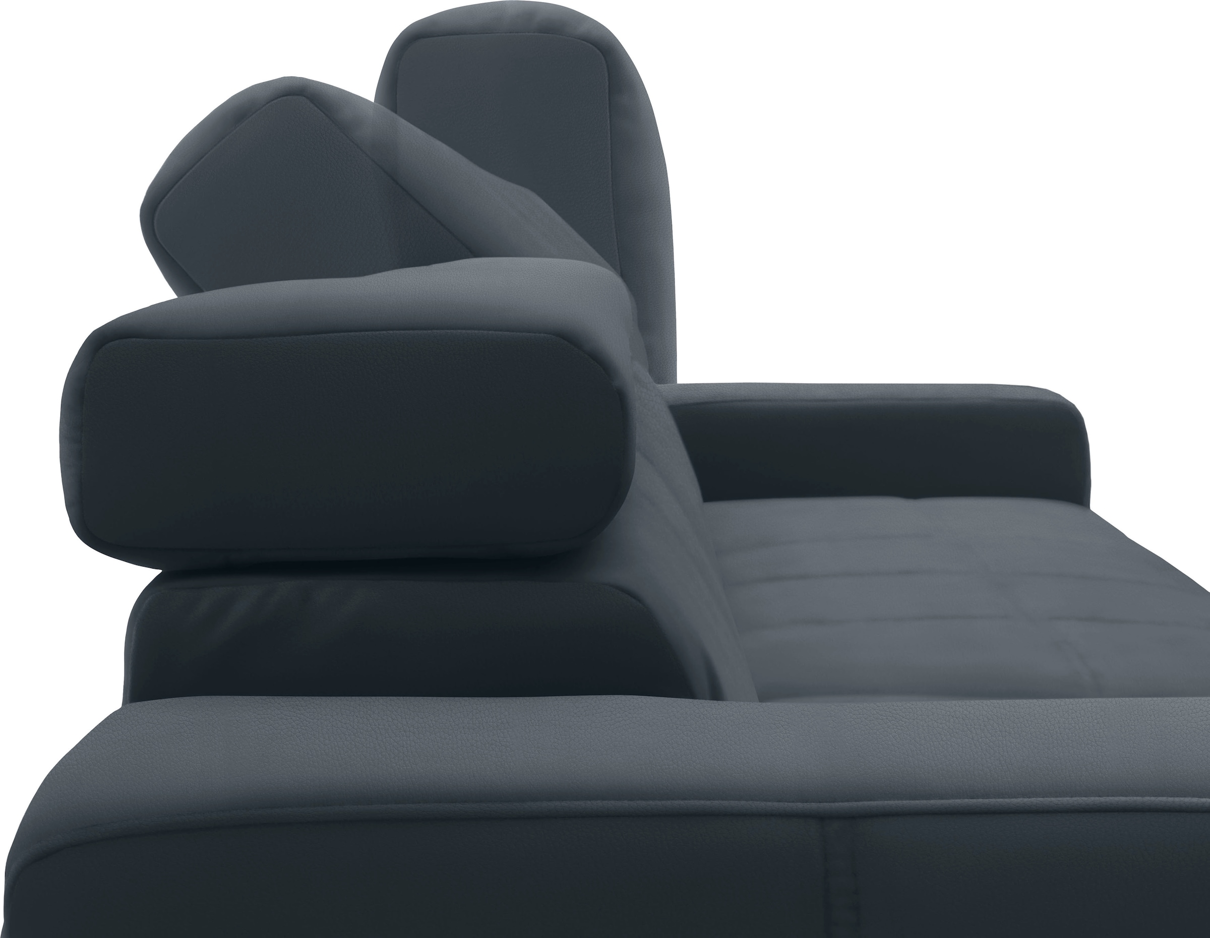 DOMO collection Ecksofa »Brandon Sitzbelastung 140 kg, kleine Ausführung B/T/H: 214/100/80 cm«, Mit Kopfteilverstellung, auch in Leder und Cord, L-Form