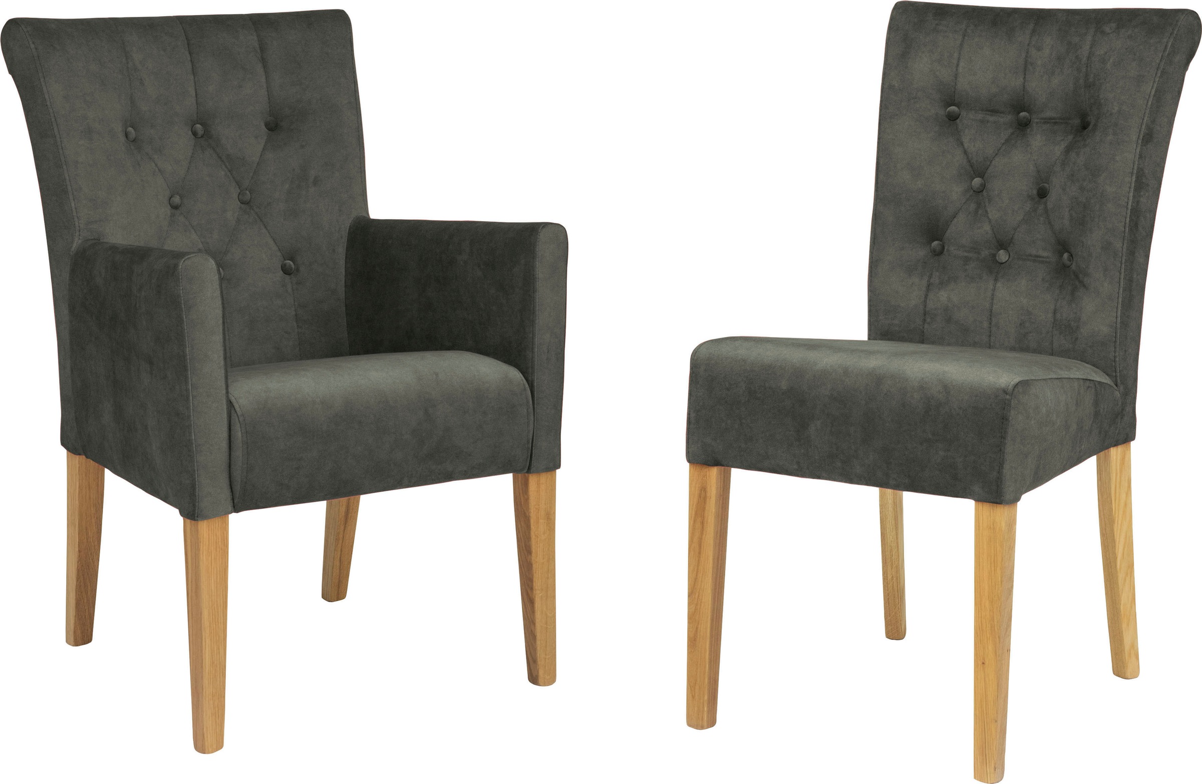 Home affaire Polsterstuhl »Queen«, (Set), 2 St., Samtvelours, Esszimmerstuhl mit Knopfheftung, 2er, 4er oder 6er-Set