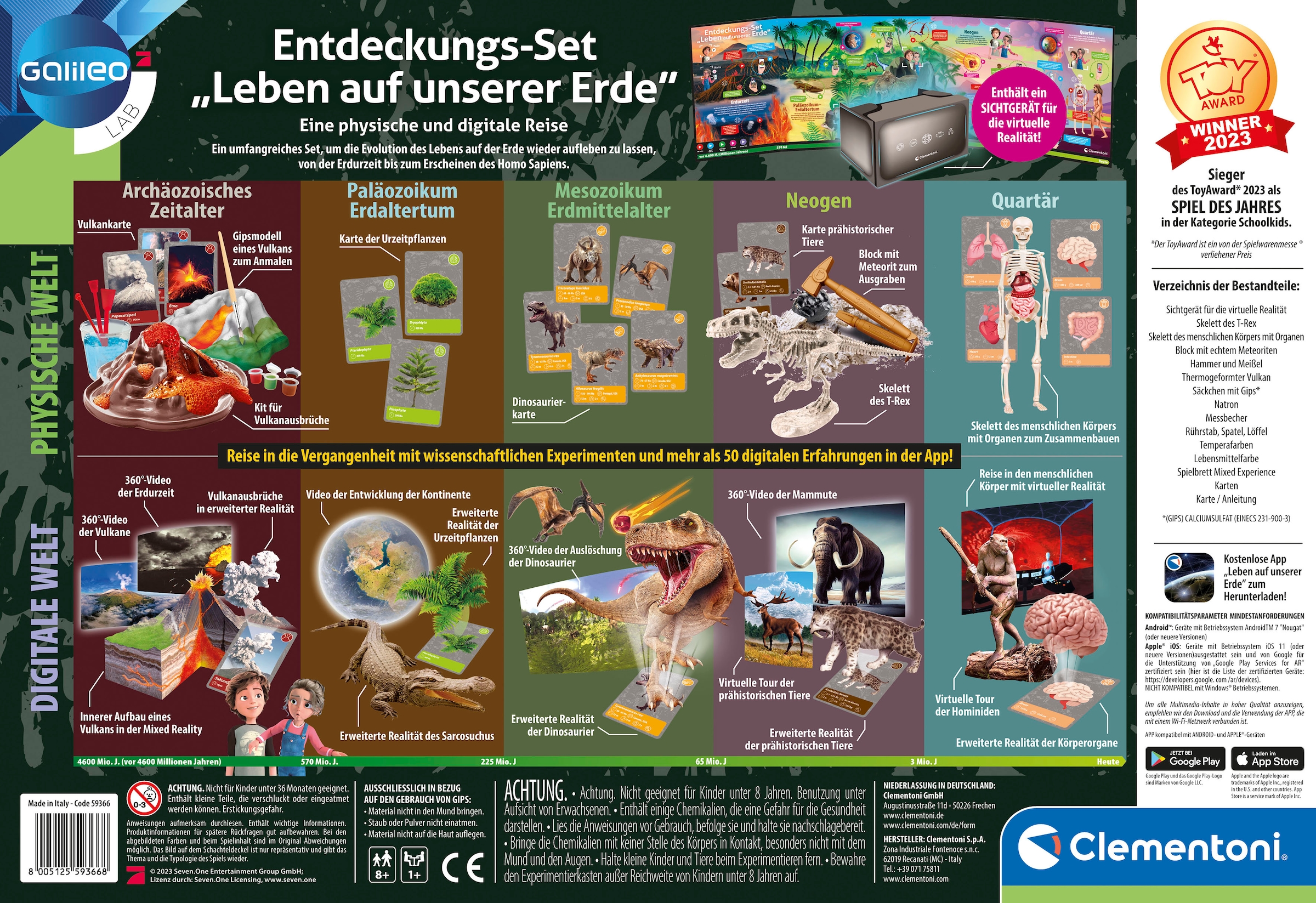 Clementoni® Experimentierkasten »Galileo, Leben auf unserer Erde«, Made in Europe