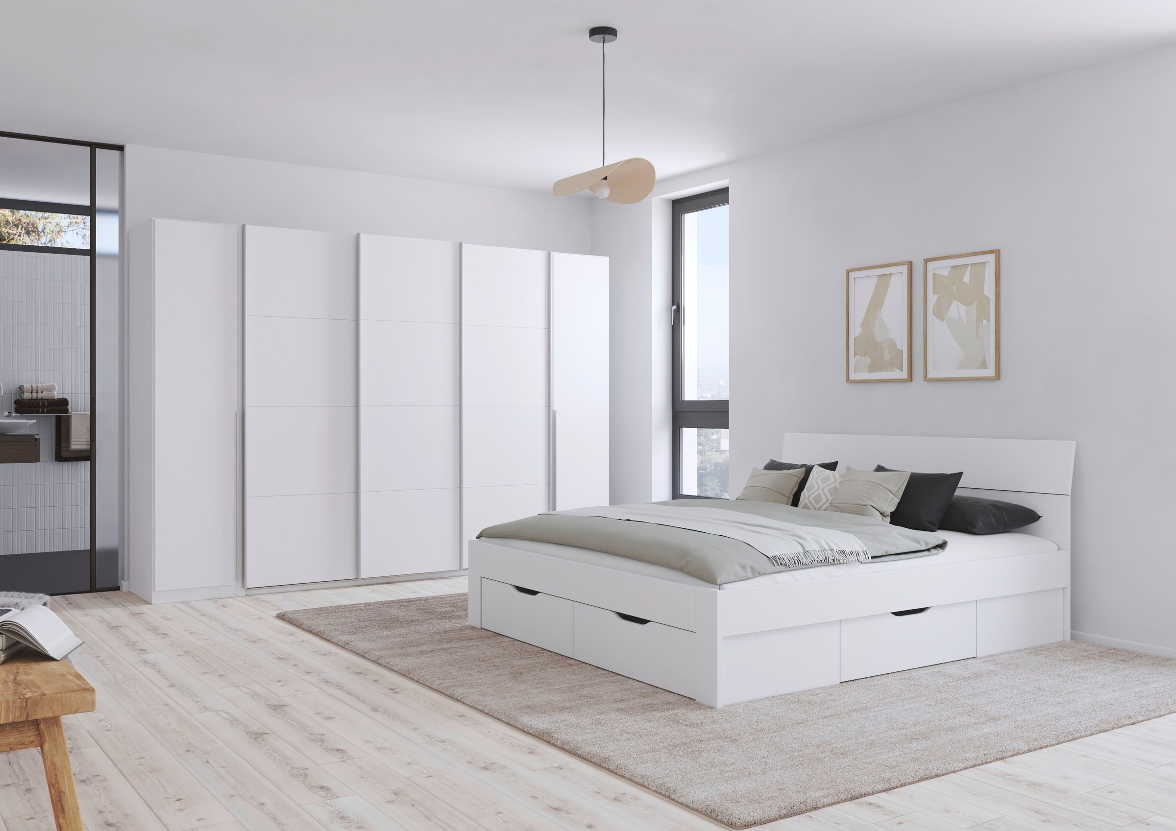 OTTO home Schwebetürenschrank »Dreh-/Schwebetürenschrank Kleiderschrank Familie, OTTOs Choice Agordo« im angesagten Mix aus Dreh- und Schwebetüren,  B/H/T 301x210X62cm viele Farben verfügbar TOPSELLER Made in GERMANY