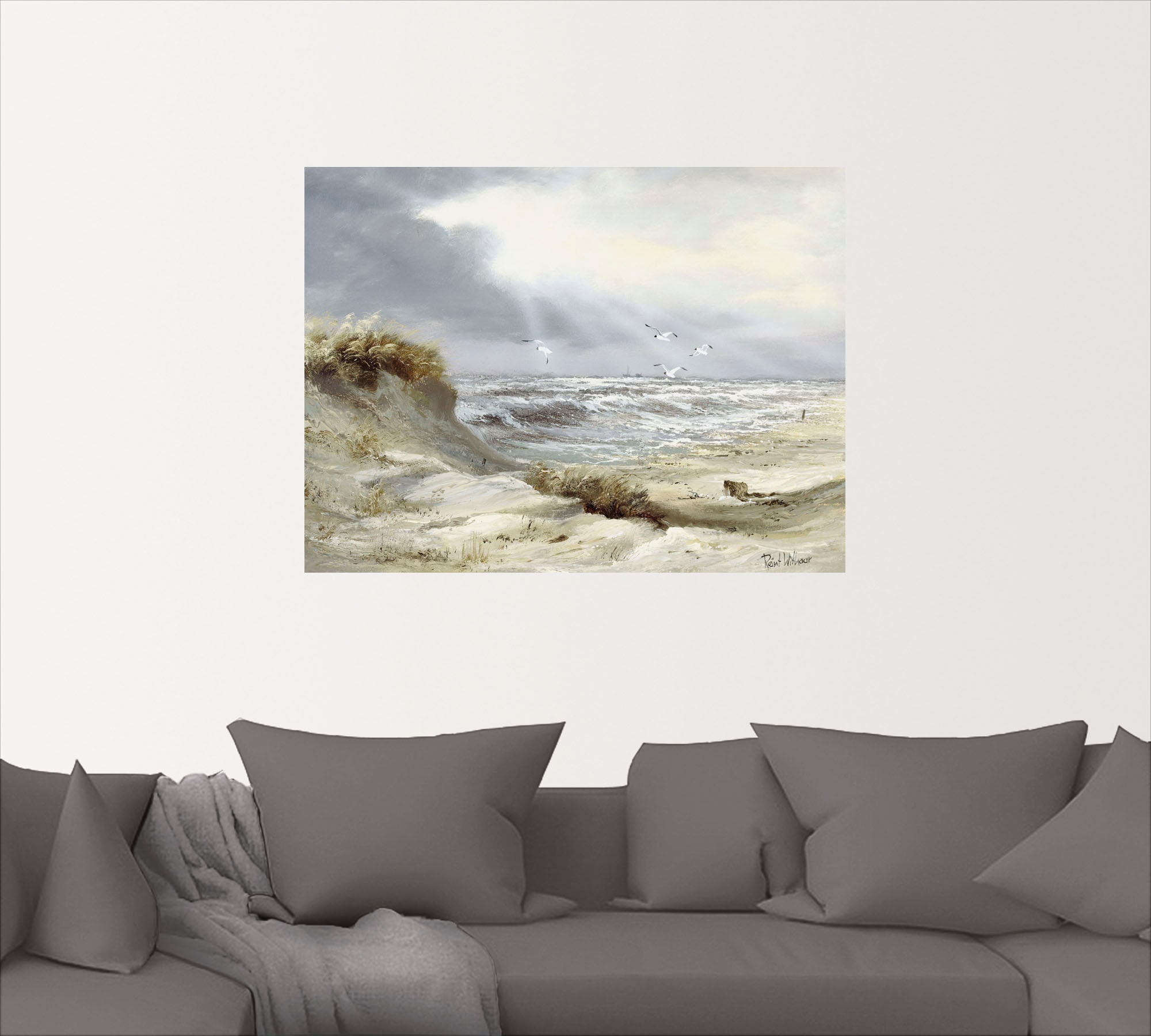 Artland Wandbild »Dünen an der stürmischen See«, Küste, (1 St.), als Leinwandbild, Poster, Wandaufkleber in verschied. Größen