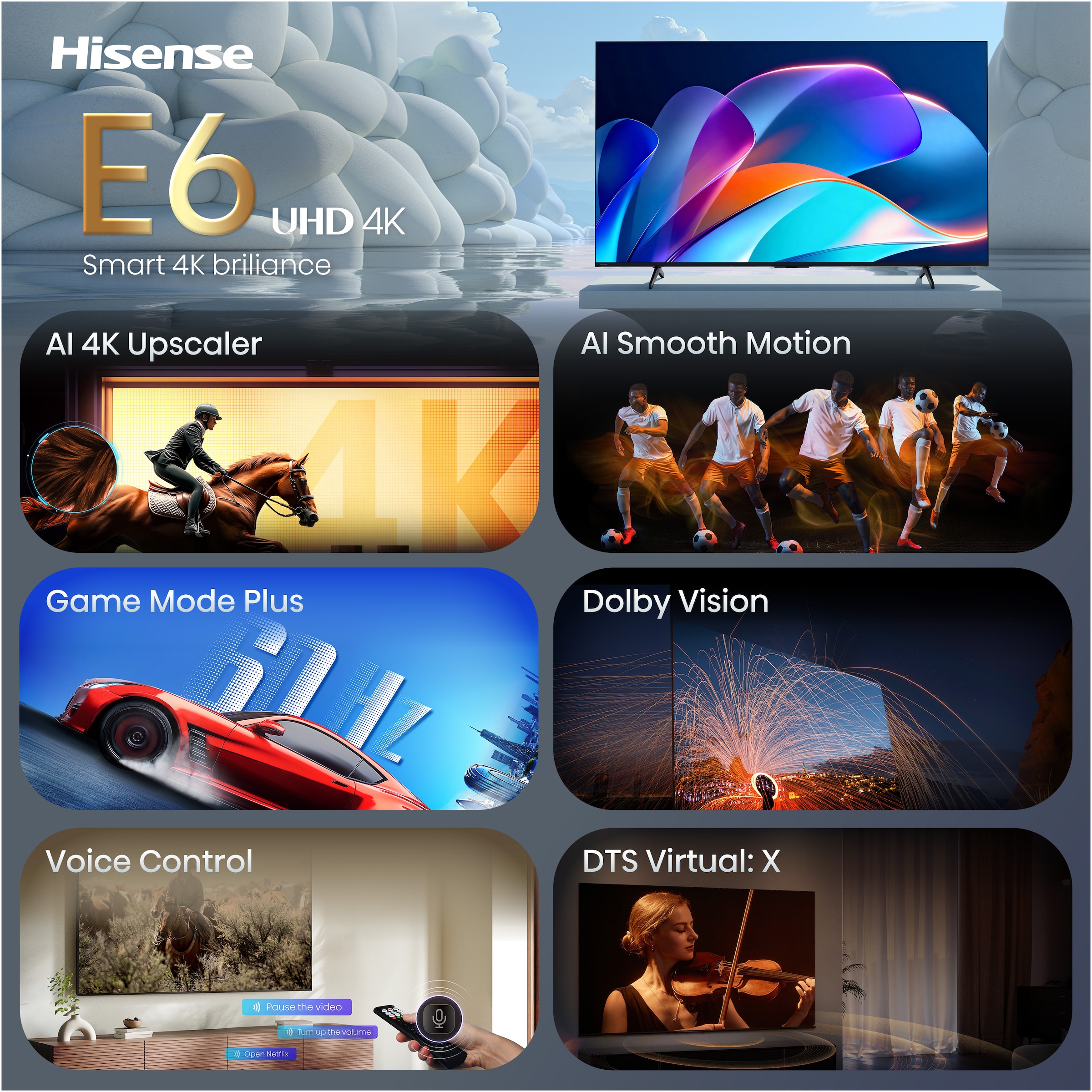 Hisense DLED-Fernseher »50E6DS« 126 cm/50 ″ Smart-TV