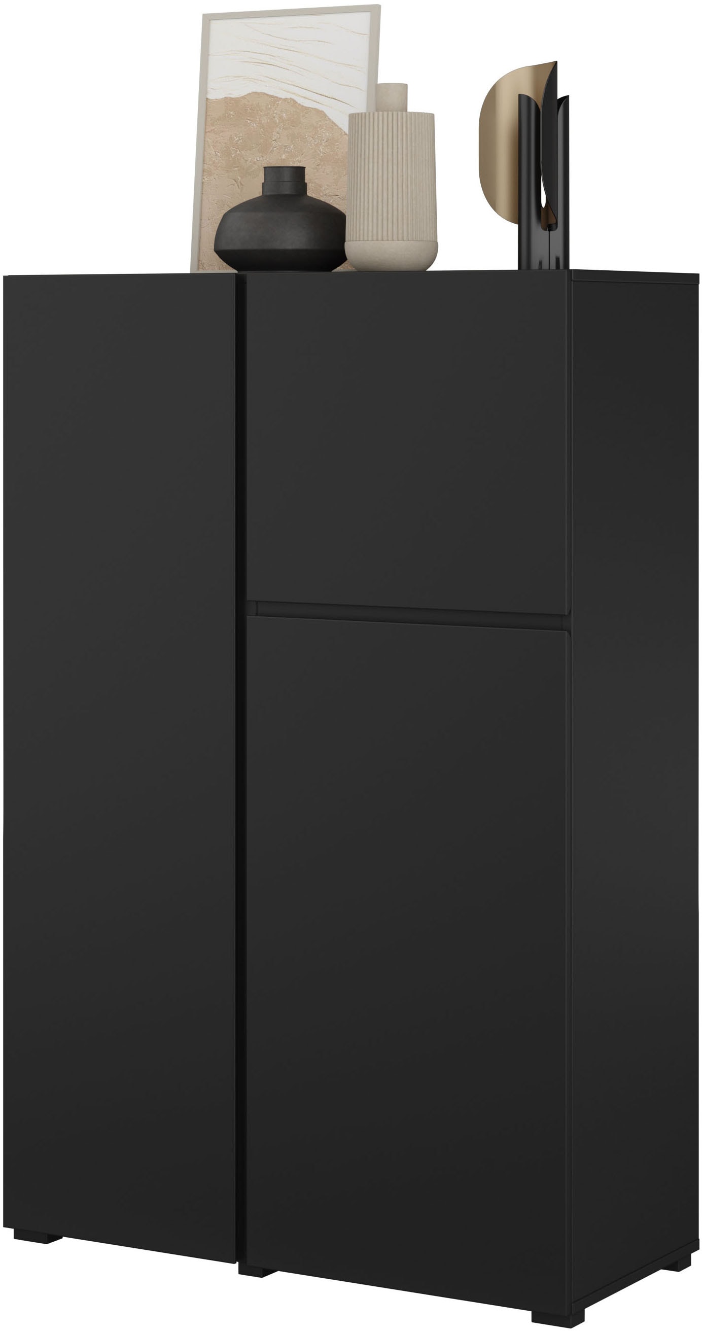 OTTO home Highboard »Metric,Breite 92cm, moderne grifflose Hochkommode 3 Türen,Highboard« Hochschrank mit viel Stauraum, Einlegeböden verstellbar, Türkommode