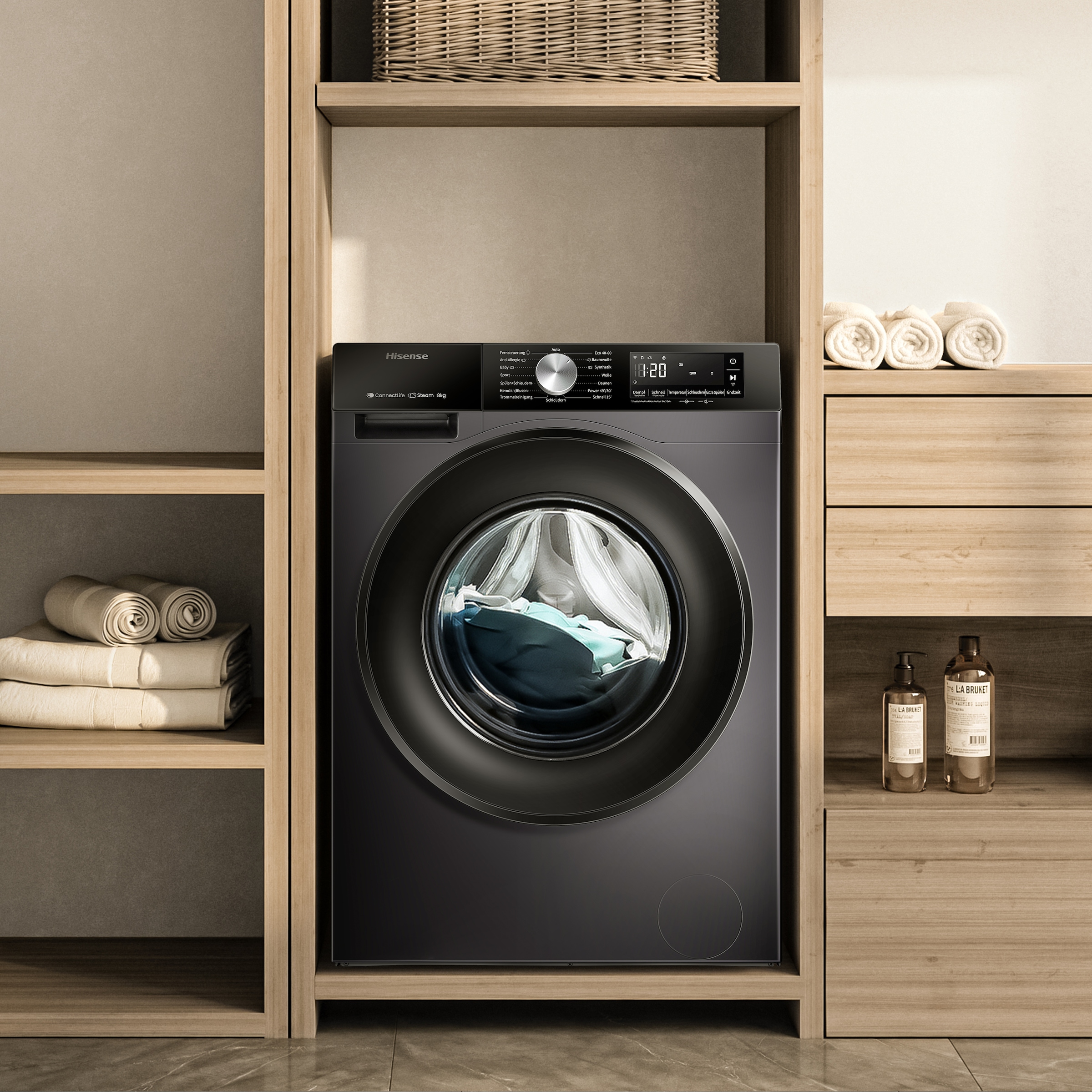 Hisense Waschmaschine »WF3S8043BB3«, 8 kg, 1400 U/min, Wifi-ConnectLife