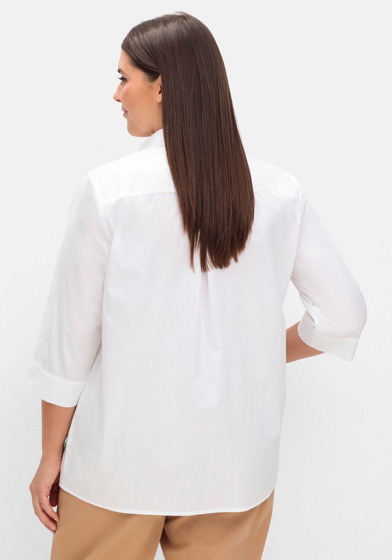 Sheego Hemdbluse »Bluse mit Biesen und 3/4-Ärmeln«