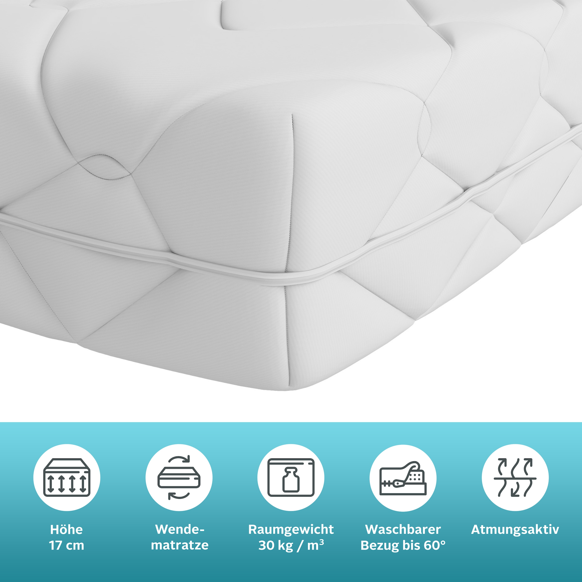 OTTO home Komfortschaummatratze »Luxus 17,  7 Zonen Matratze 90x200 cm, 140x200 cm & weitere Größen« 17 cm hoch Raumgewicht: 30 kg/m³ 1-tlg., 1 Stk. tlg.