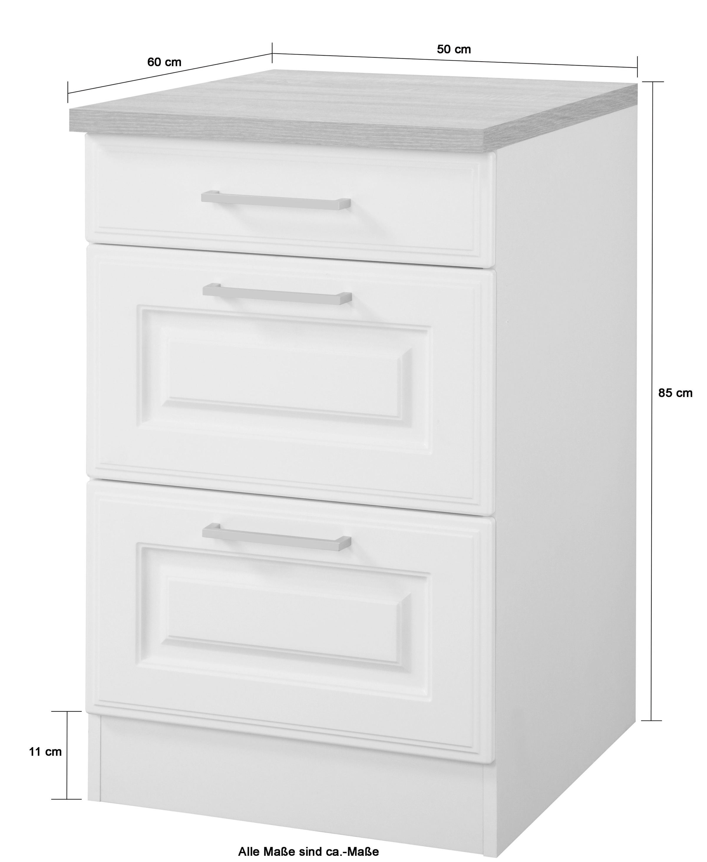 KOCHSTATION Unterschrank »KS-Stockholm« hochwertige MDF-Fronten