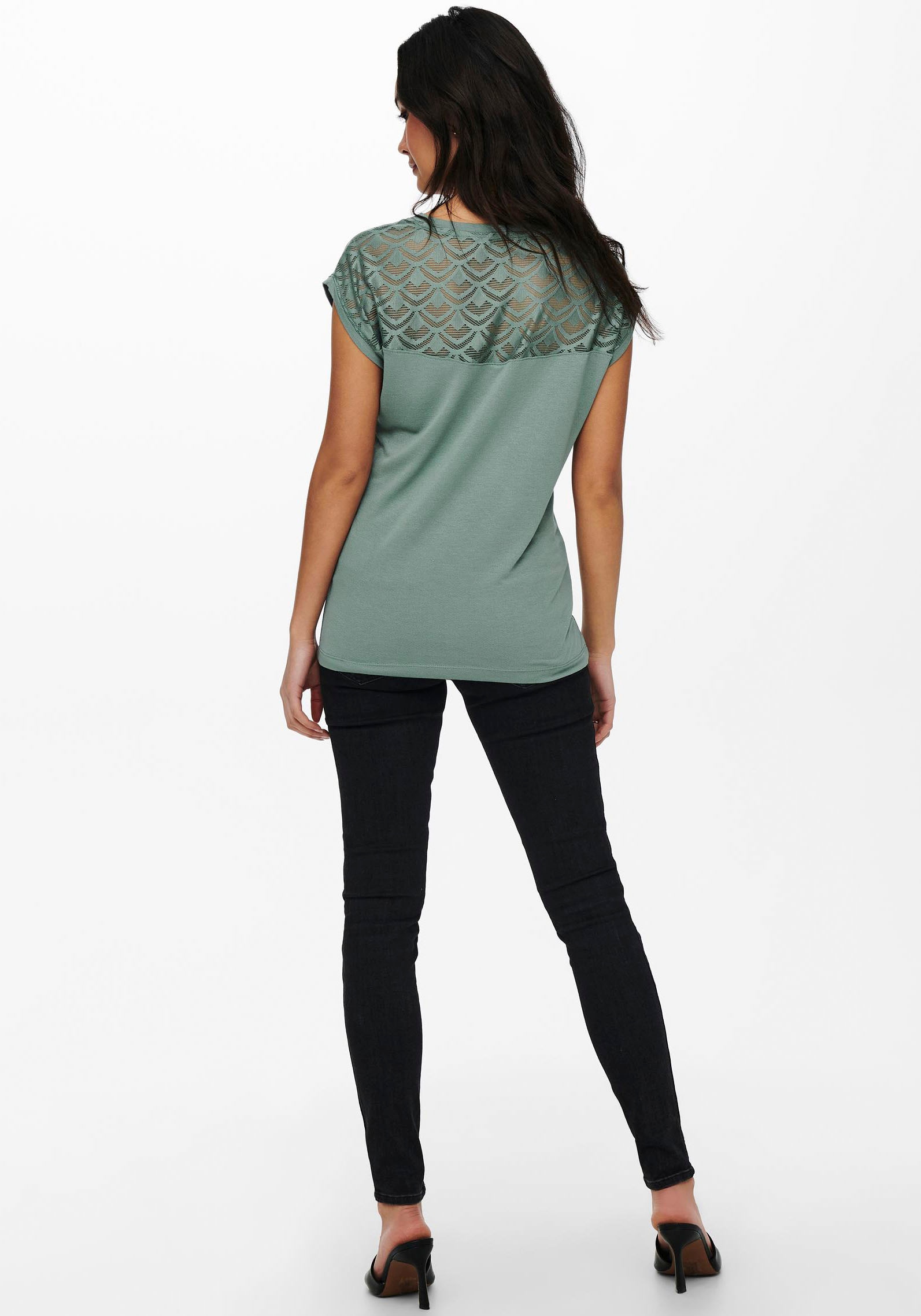 ONLY Spitzenshirt »ONLNICOLE LIFE S/S MIX TOP JRS NOOS«