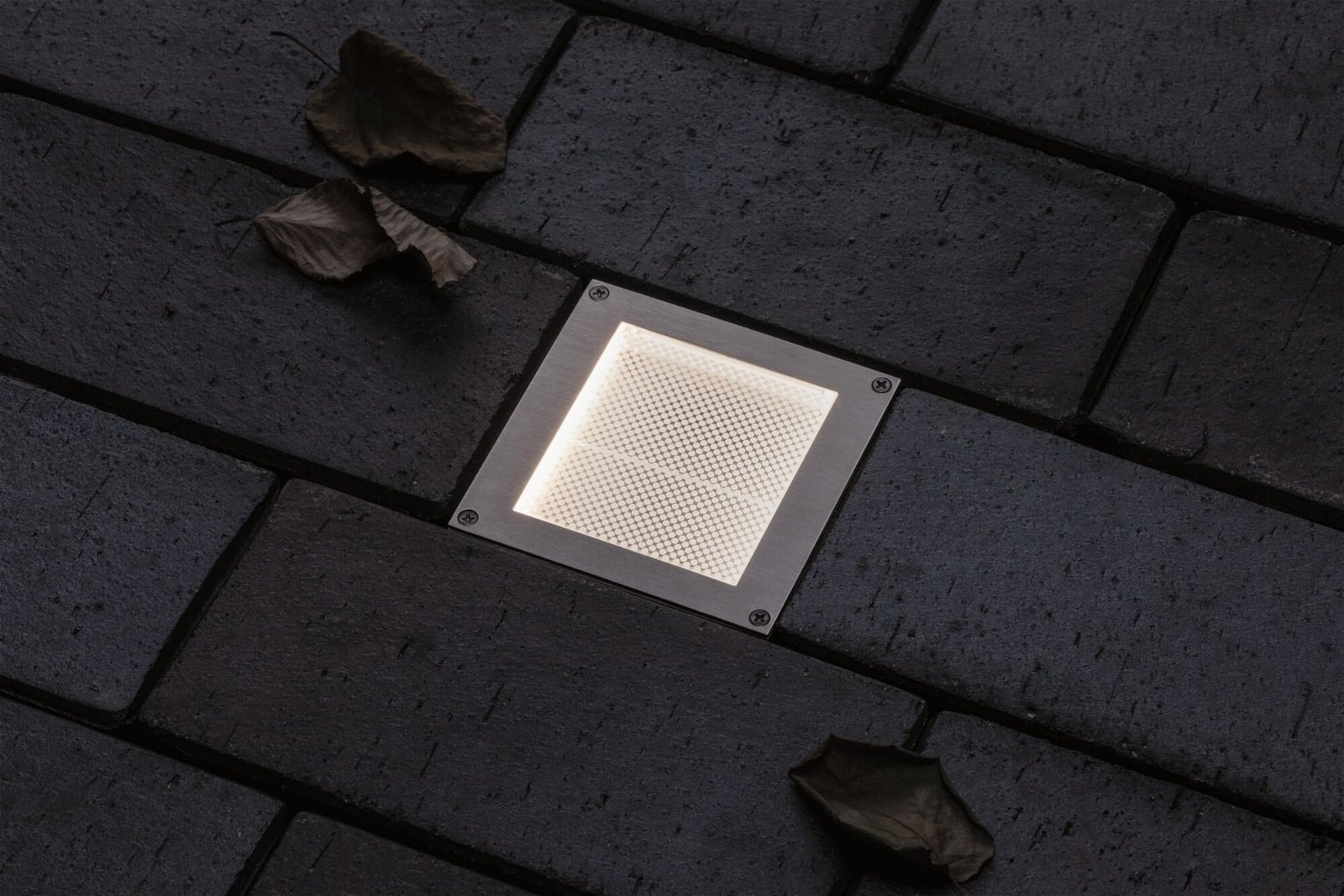 Paulmann LED Einbauleuchte »Brick IP67 eckig 100x100mm 1W 18lm 230V Edelstahl« 1 Stk. Warmweiß Bodeneinbauleuchte Smart Home Zigbee 3.0, Insektenfreundlich