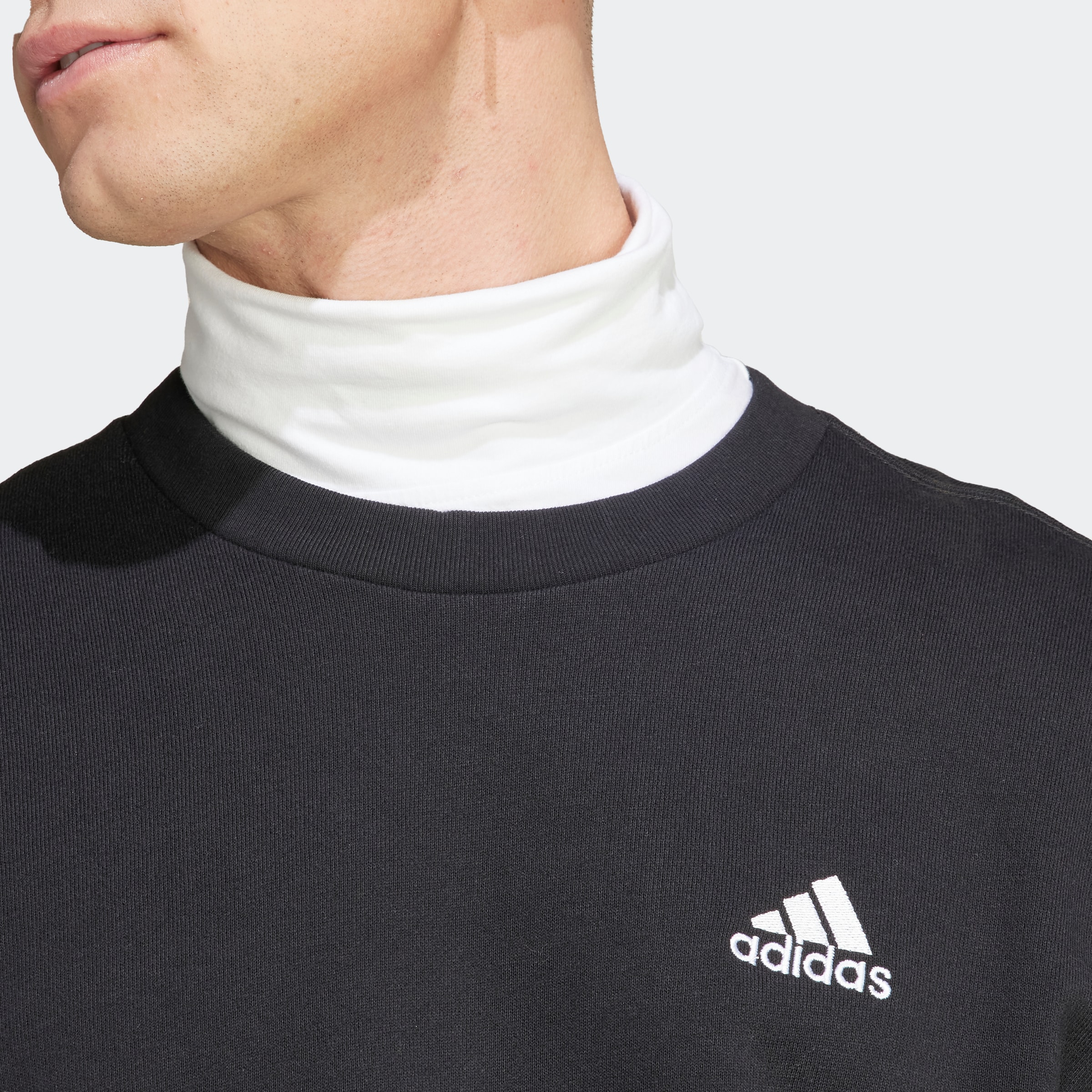 Adidas originals sweatshirt with outlet embroidered small logo grey