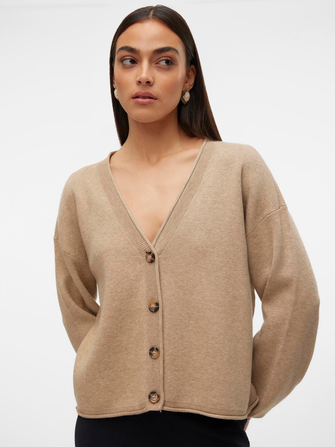 Vero Moda Strickjacke »VMGOLD ROLL LS V-NECK CARDIGAN«