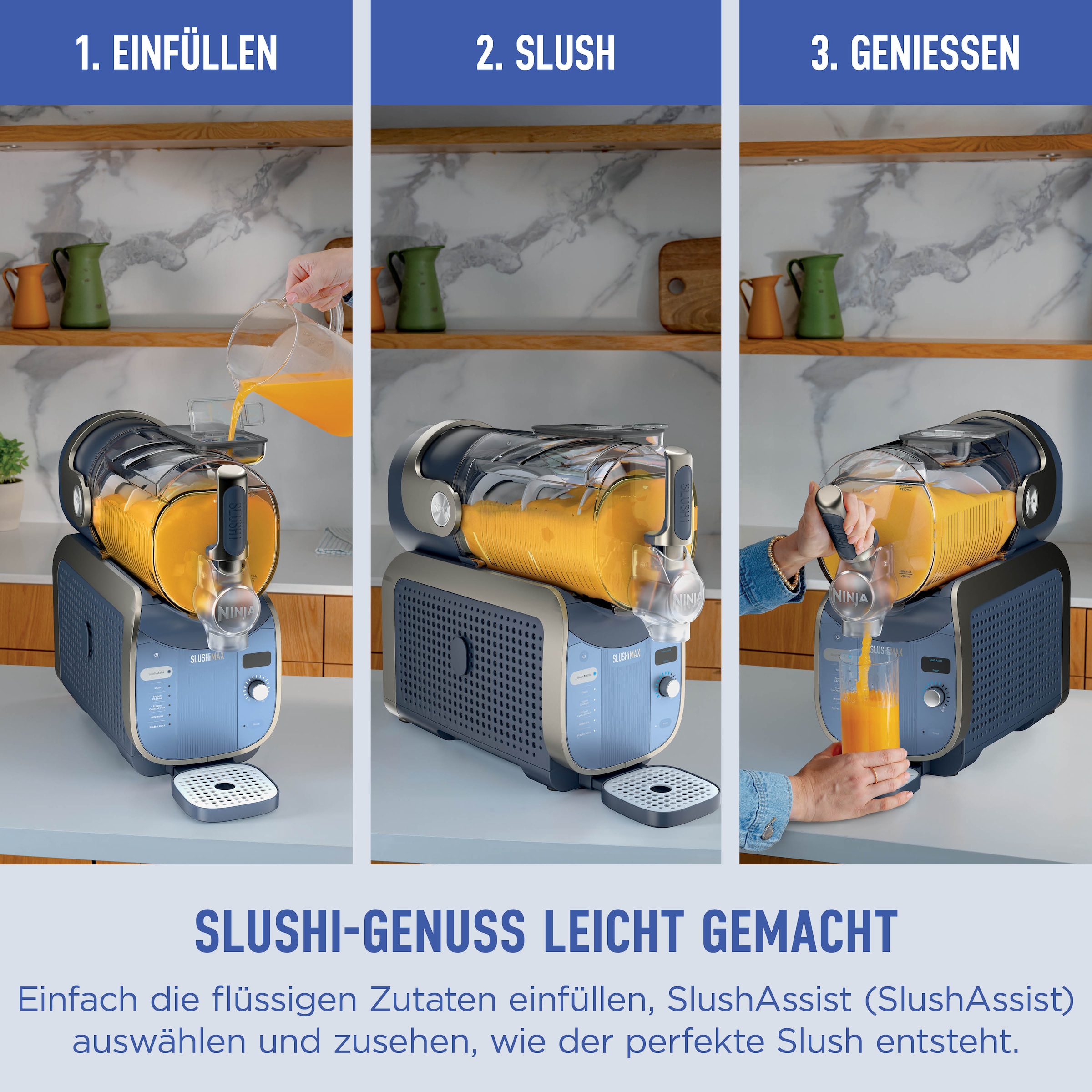 NINJA Slush-Eismaschine »SLUSHi MAX – Cyberspace FS605EUBL« 3,31 l 280 W für gefrorene Getränke, SlushAssist-Technologie