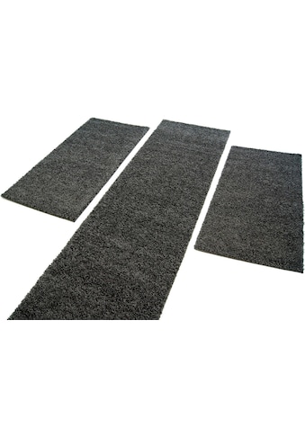 Carpet City Bettumrandung »Shaggi uni 500«, (3 tlg.), Shaggy Bettvorleger, Uni-Farben,... kaufen