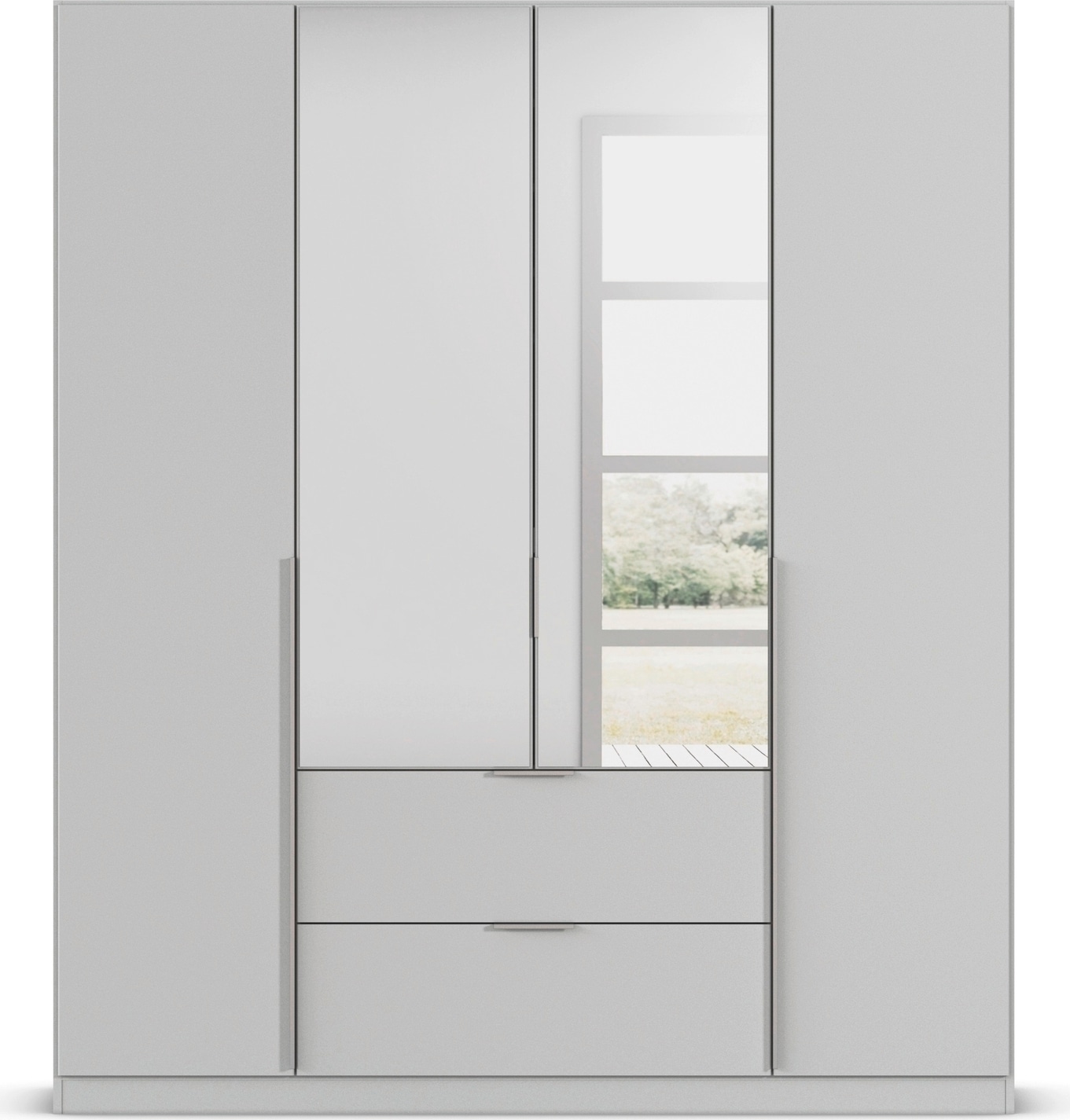 rauch Drehtürenschrank »Kleiderschrank Schrank Garderobe AGORDO mit Dekor- oder Hochglanzfront«, (in zwei Griff-Farben mit Dekor- oder Hochglanzfront), mit Außenschubkästen, in 6 Breiten und 2 Höhen MADE IN GERMANY