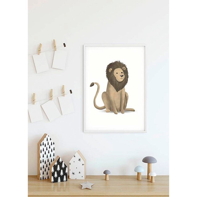 Komar Poster »Cute Animal Lion«, Tiere, (1 St.), Kinderzimmer, Schlafzimmer,  Wohnzimmer online kaufen | mit 3 Jahren XXL Garantie