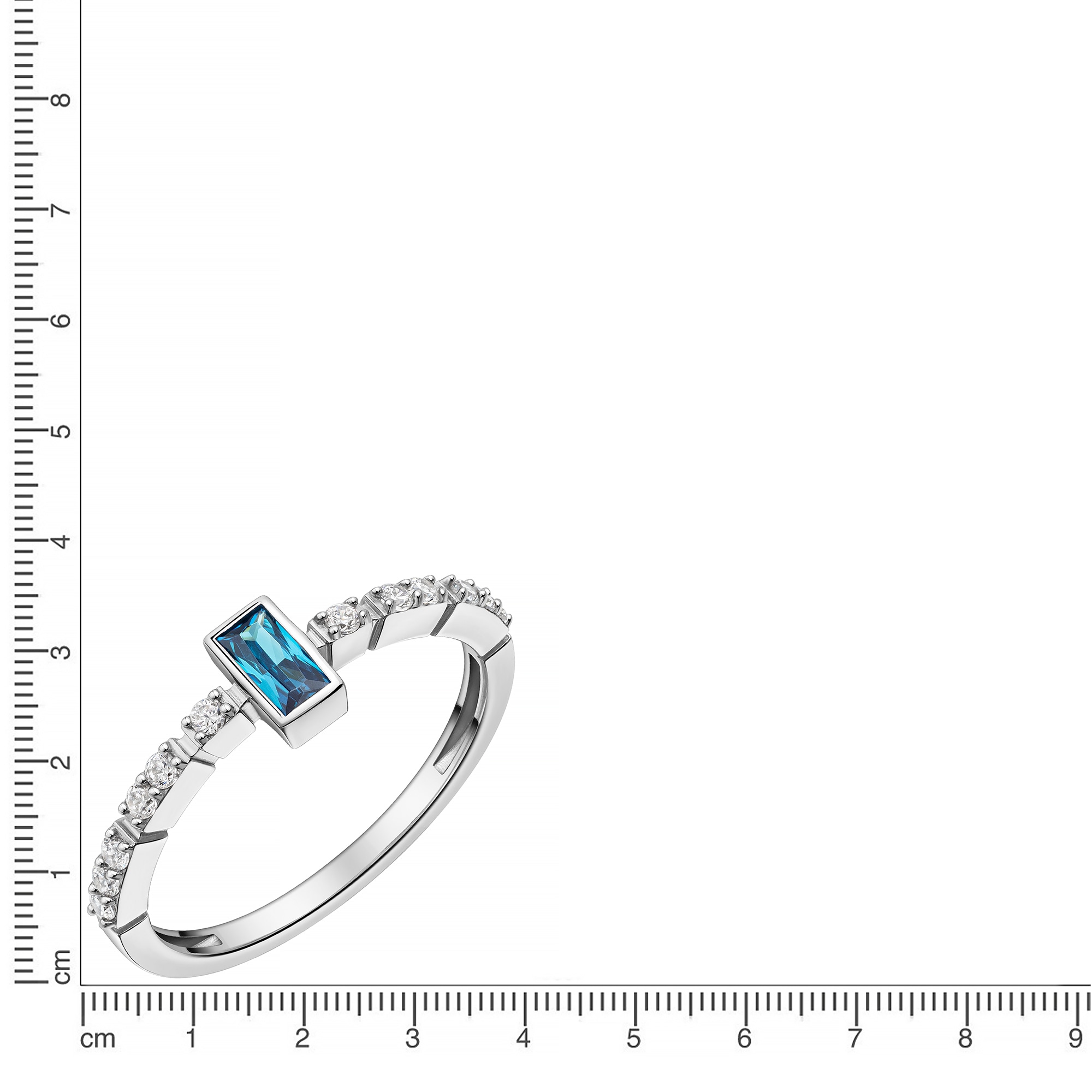 Firetti Fingerring »Schmuck Geschenk Silber 925 Damenring Ring Baguette« mit Zirkonia (synth.)