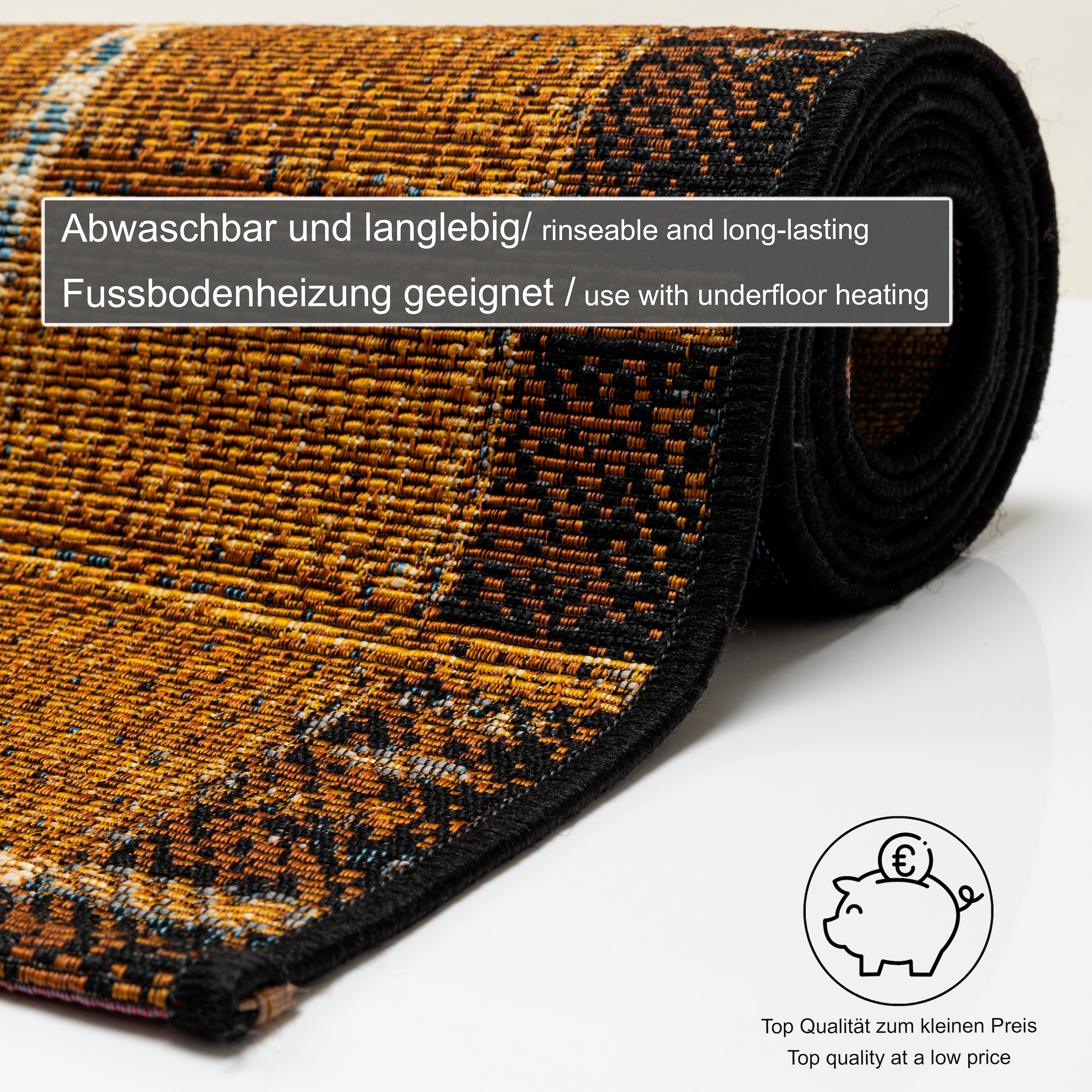 Gino Falcone Teppich »Outdoor-Africa 38«, rechteckig, 5 mm Höhe, Flachgewebe, Ethno Style, In- und Outdoor geeignet