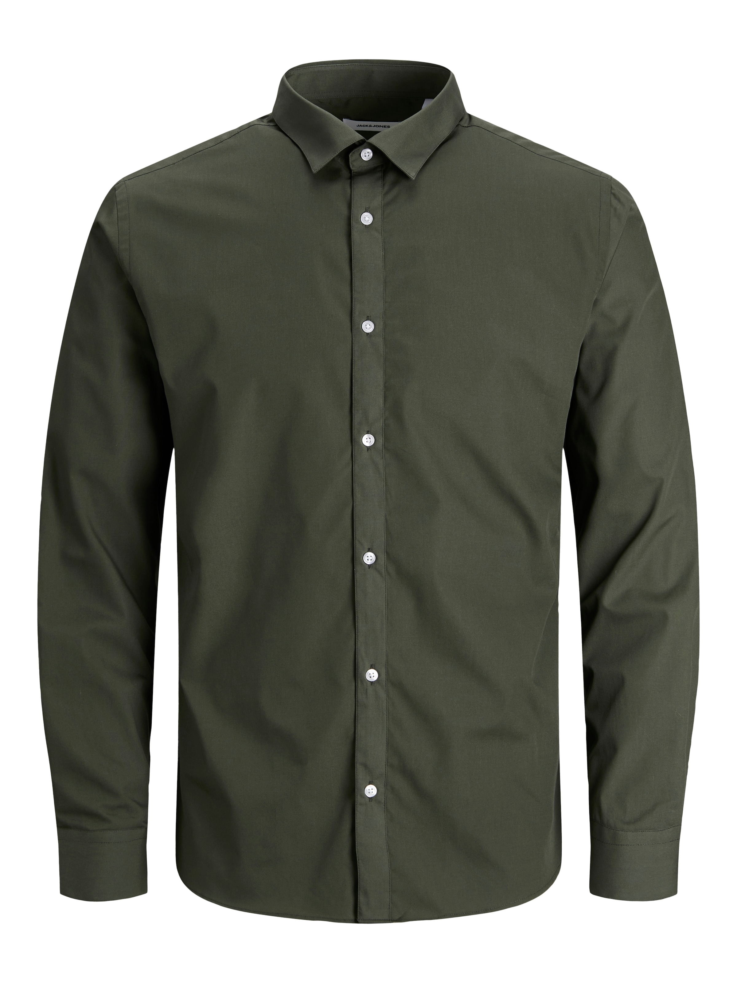 Jack & Jones Langarmhemd »JJJOE SHIRT LS PLAIN« Materialmix, slim fit