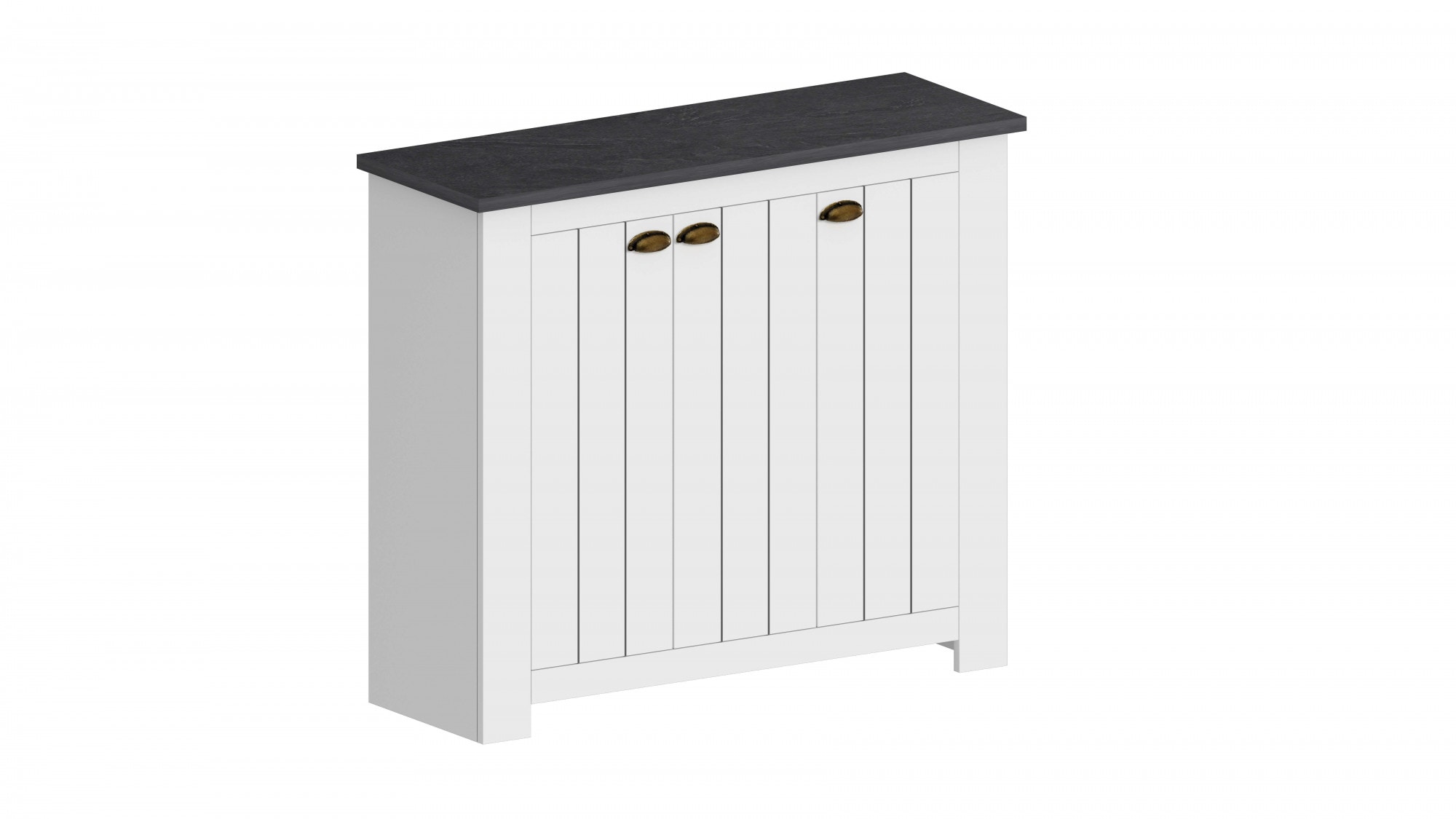 INOSIGN Schuhschrank »FIGO, Made in Italy – Schuhkommode,Schuhregal für ca. 30 Paar Schuhe«, (1 St.), 3-Türig, Siebdruck-dekorative Fräsungen, 10 Fächer, Höhe: 100 cm