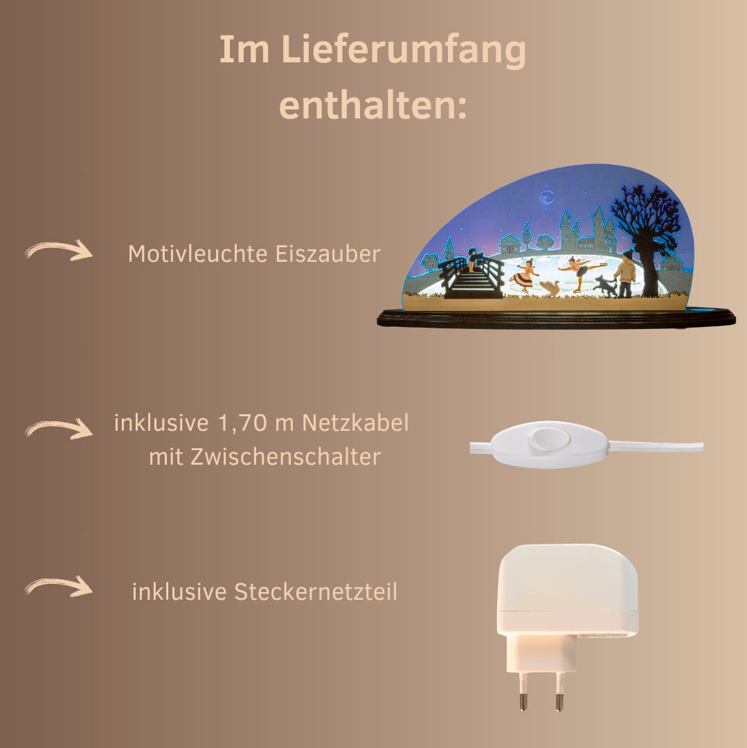 Weigla LED Lichterbogen »Eiszauber, moderner Schwibbogen aus Holz & Acryl, Winterdeko« 1 Stk. Made in Germany, Weihnachtsdeko Innen, Weihnachtsbeleuchtung