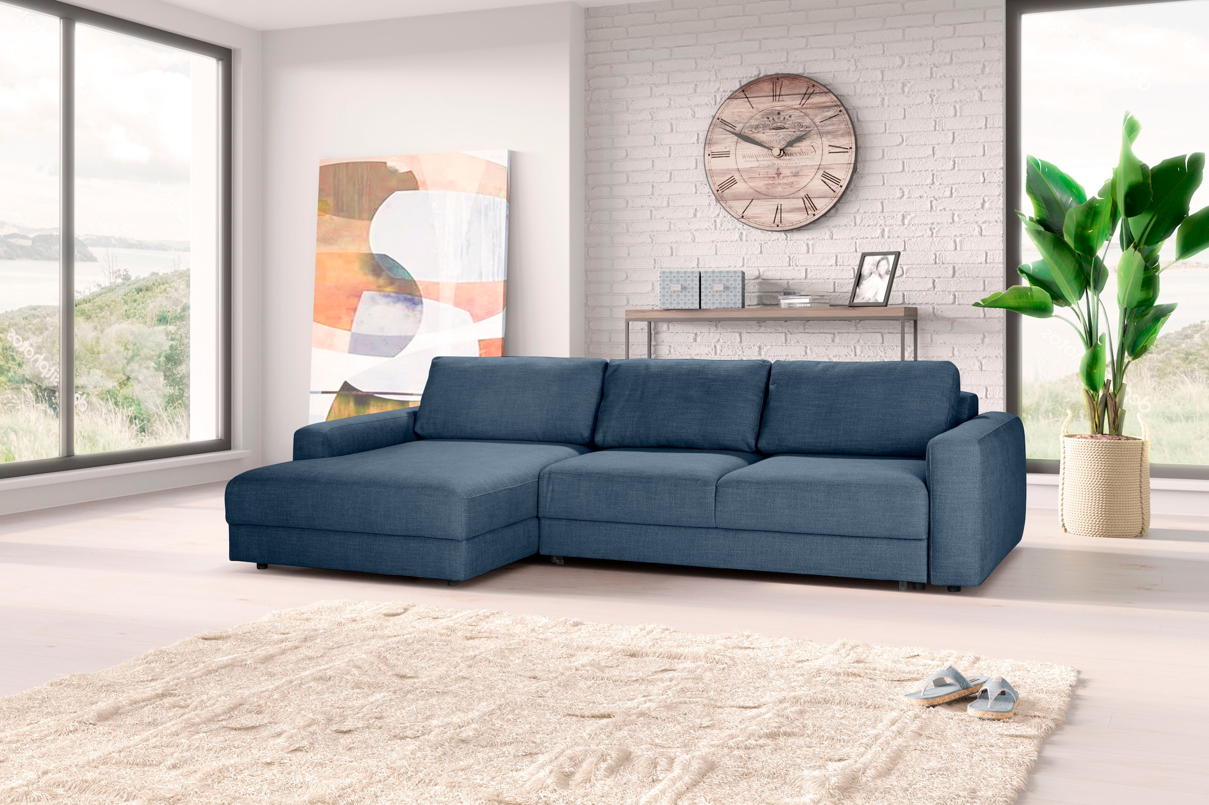 TRENDMANUFAKTUR Ecksofa »Bourbon«, Extratiefe UNIVERSAL online Sitzfläche 69 cm bei