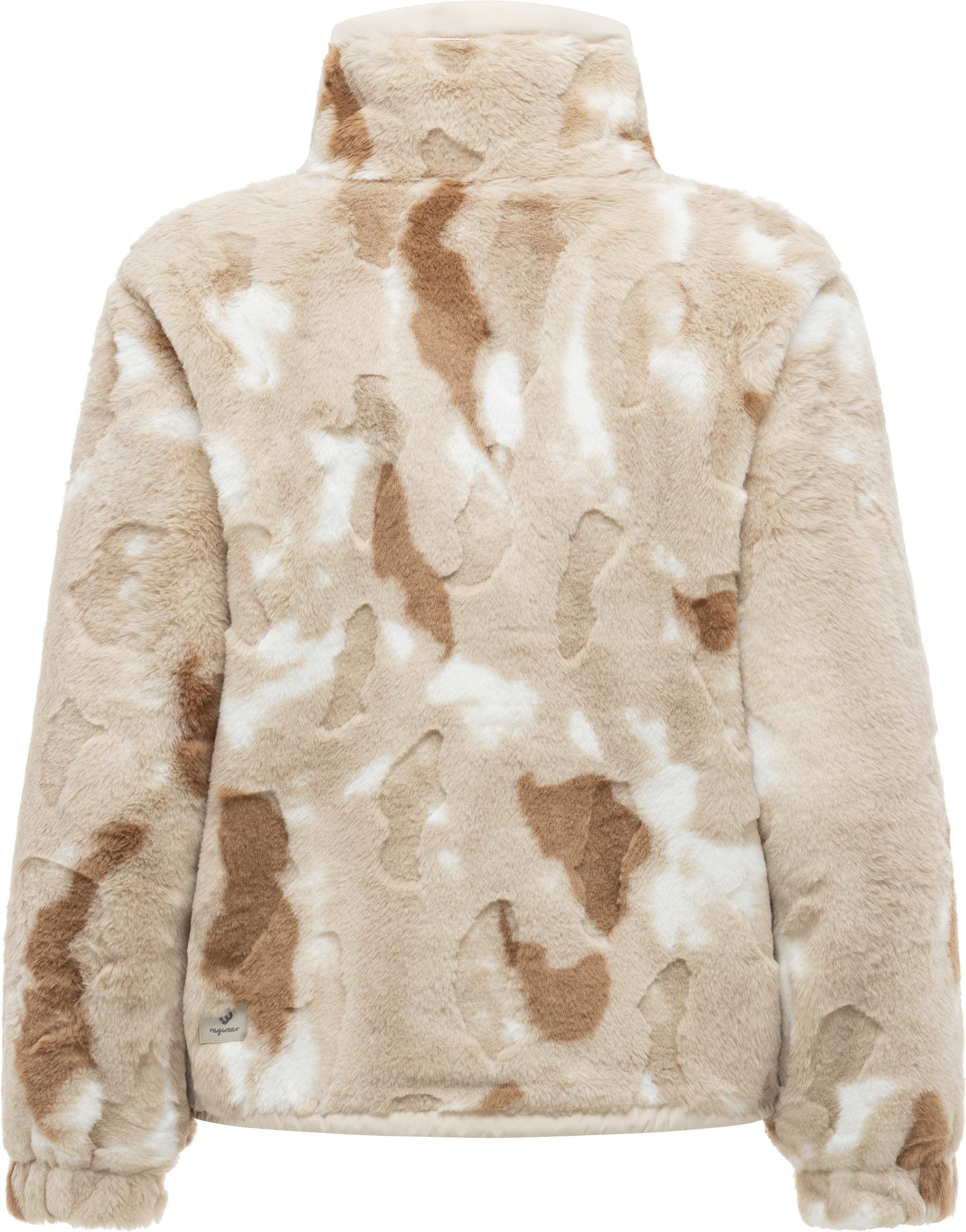 Ragwear Fellimitatjacke »Fellimitatjacke Nordicka Y« ohne Kapuze Ultraleichte Plüschjacke mit Stehkragen, winddicht